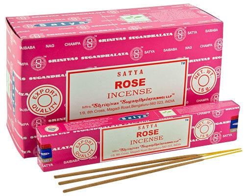 Satya Rose, Incense Sticks, 15 grams in one Pack, 12 Pack Box