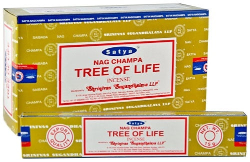 Satya Nag Champa Tree of Life, Incense Sticks, 15 grams in one Pack, 12 Pack Box