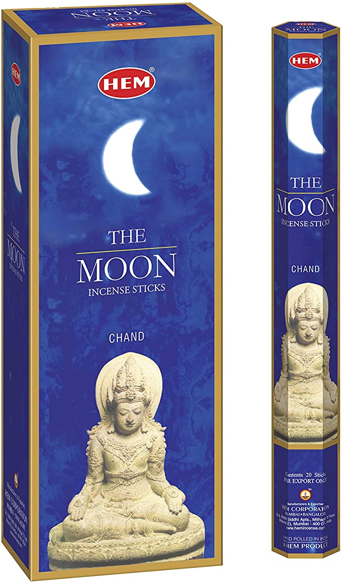 Hem The Moon, Incense Sticks, 8 Stick, 18 grams in one Pack, 25 Pack Box