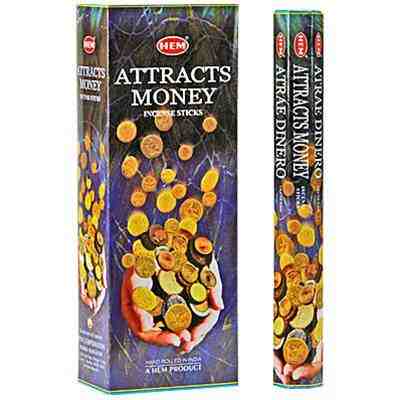 Hem Attracts Money, Incense Sticks, 8 Stick, 18 grams in one Pack, 25 Pack Box