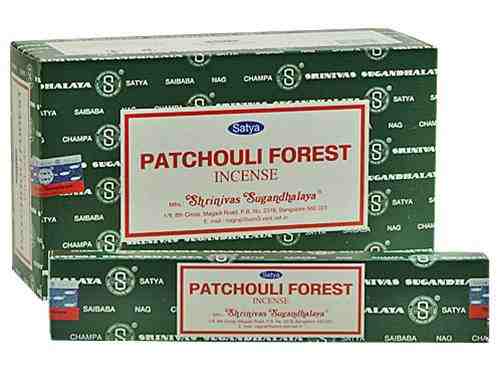 Satya Patchouli Forest, Incense Sticks, 15 grams in one Pack, 12 Pack Box