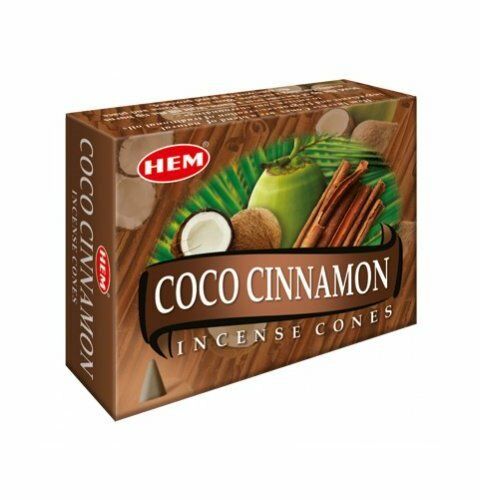 Hem Coco Cinnamon, Incense Cone, 24 grams in one Pack, 12 Pack Box