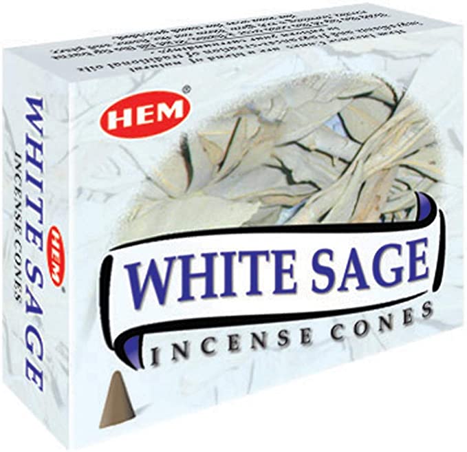 Hem White Sage, Incense Cone, 24 grams in one Pack, 12 Pack Box