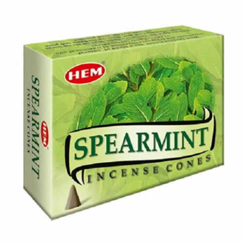 Hem Spearmint, Incense Cone, 24 grams in one Pack, 12 Pack Box