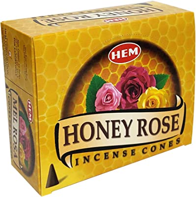 Hem Honey Rose, Incense Cone, 24 grams in one Pack, 12 Pack Box