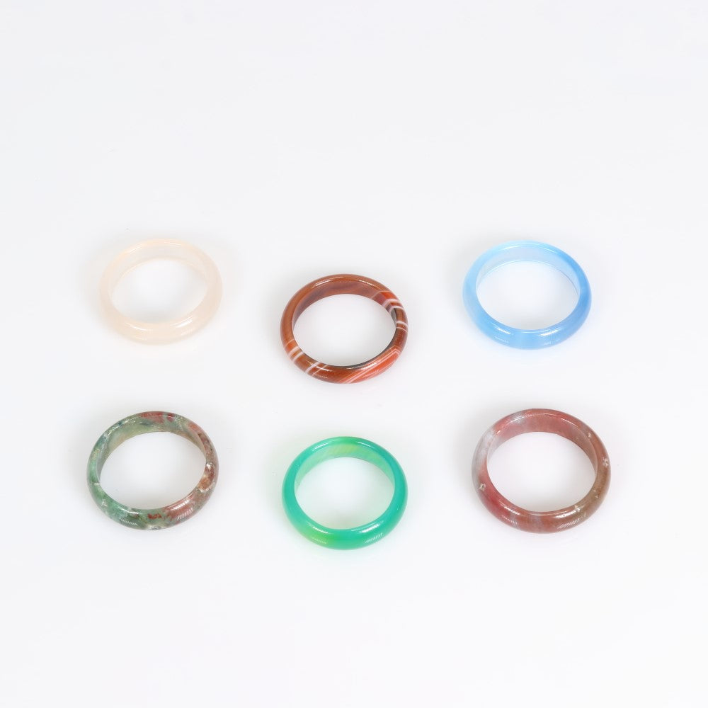 Assorted Stones Shaped Ring, Mix Pack (US Size 7 to 9), 10 Pieces in a Pack, #0012