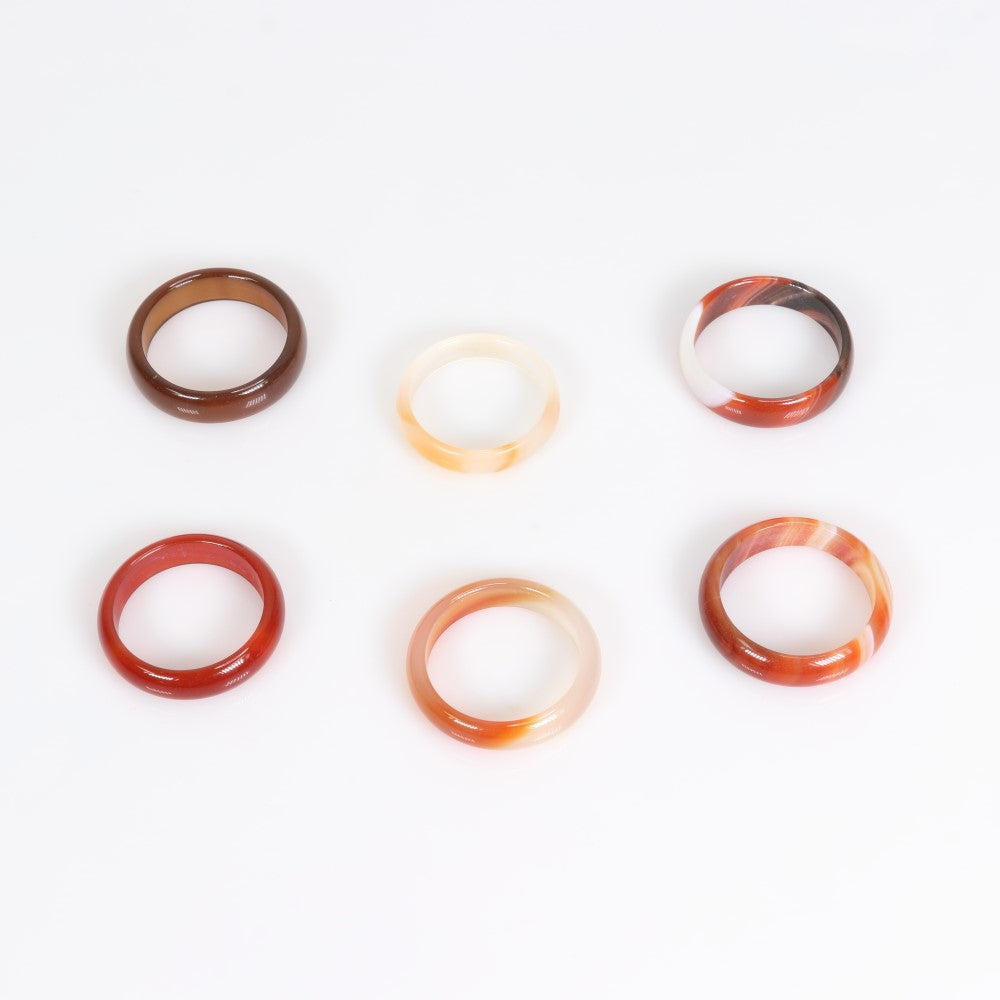 Carnelian Shaped Ring, Mix Pack (US Size 8.25 to 11.25), 10 Pieces in a Pack, #0015