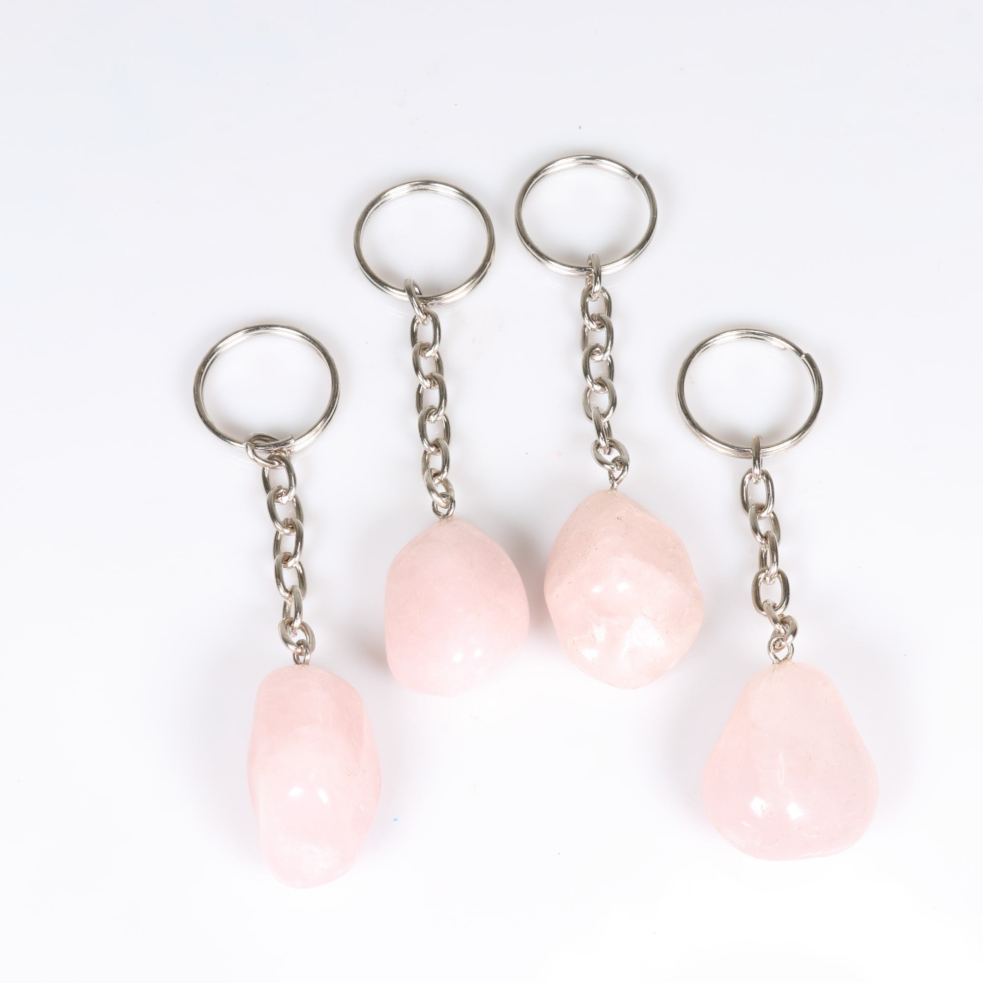 Rose Quartz  Key Chain, 10 Pieces in a Pack, #002