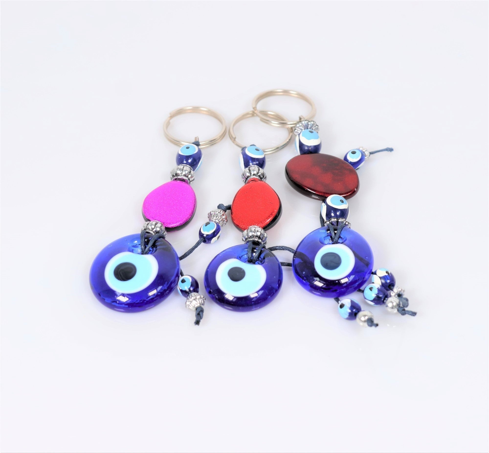 Evil Eye Key Chain with Assorted Figures, 10 Pieces in a Pack, #001