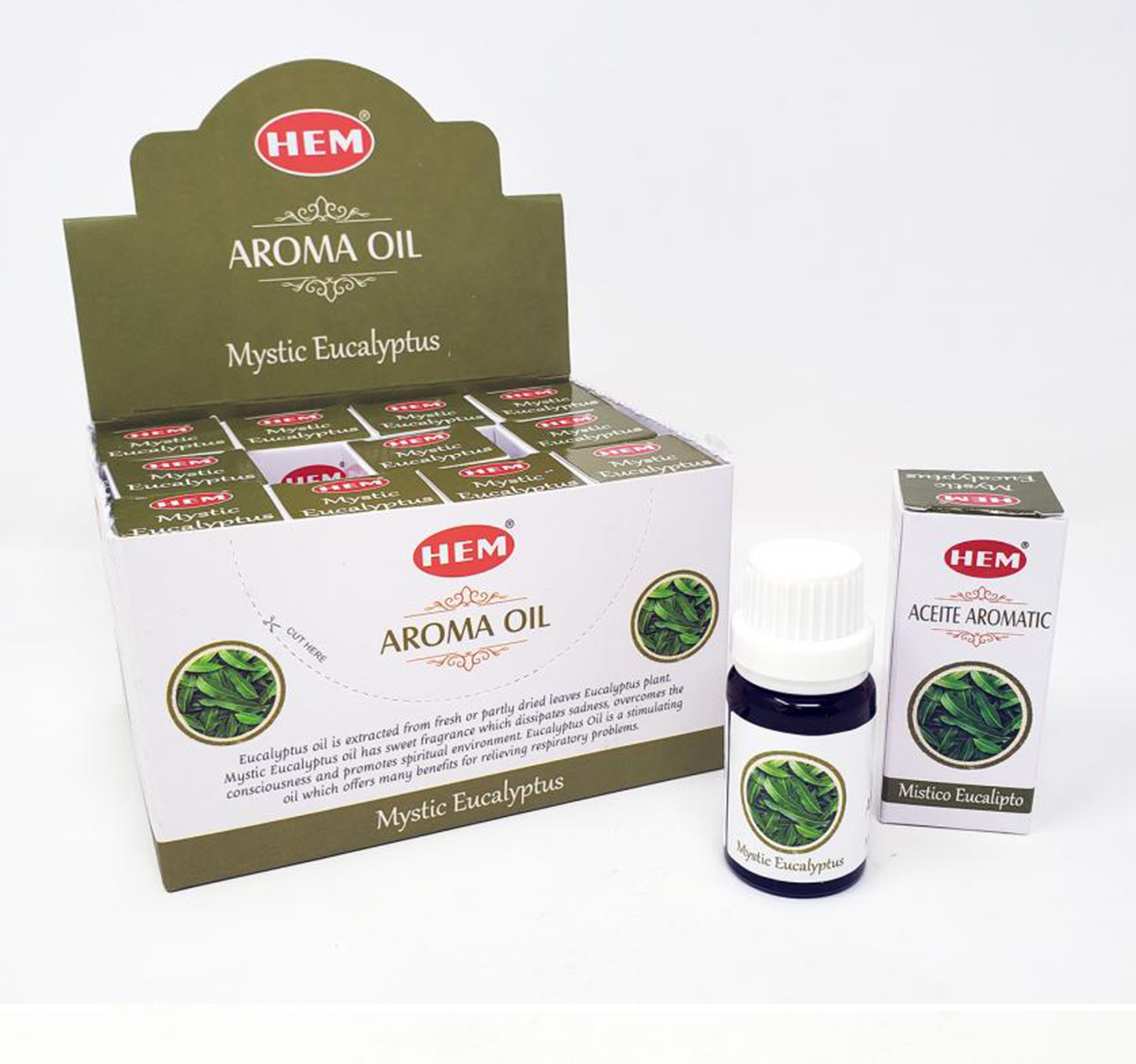 Hem Mystic Eucalyptus  Aroma Oil, 12 packs of 10 ml