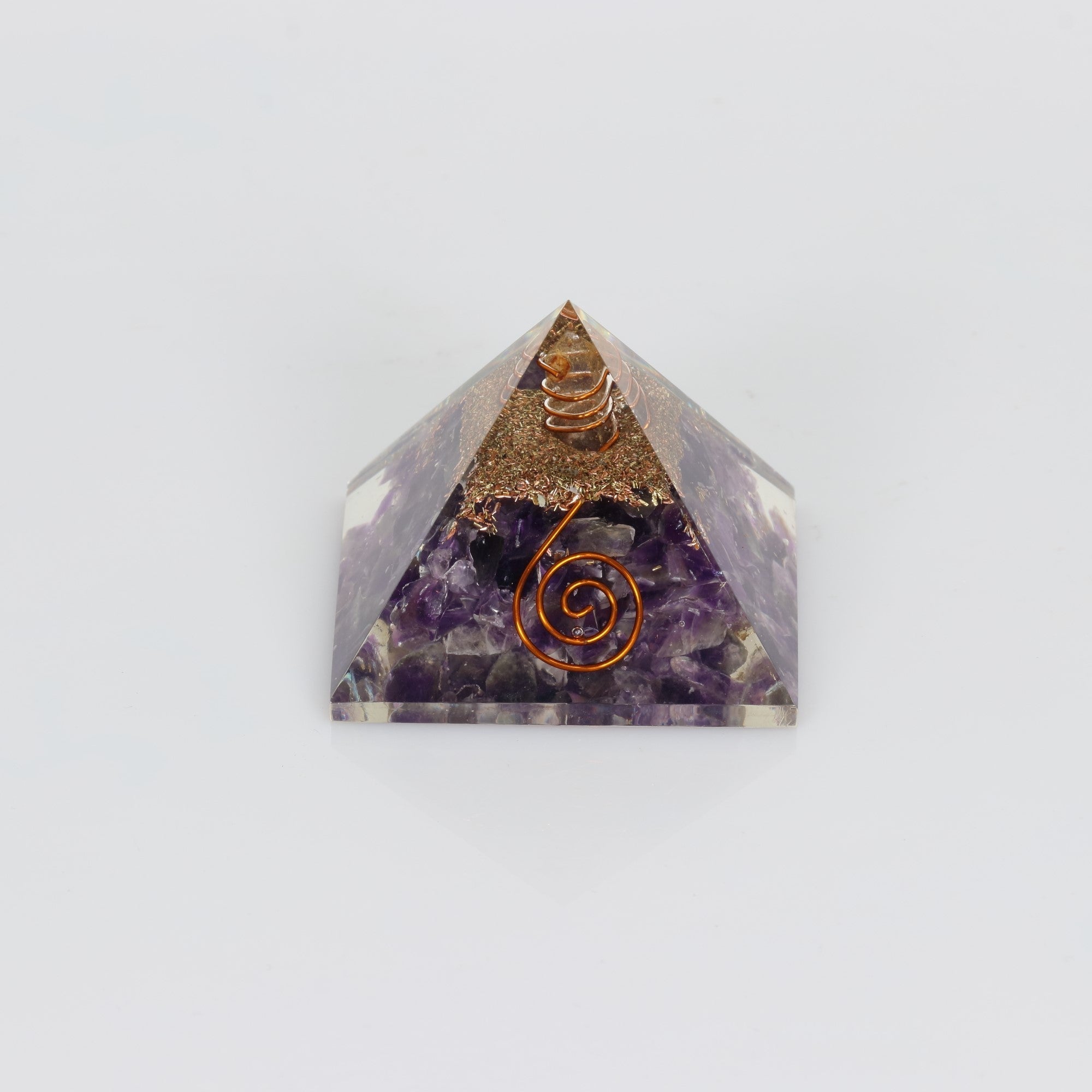 Amethyst-Orgonite Pyramid, 2" Inch, 10 Pieces in a Pack