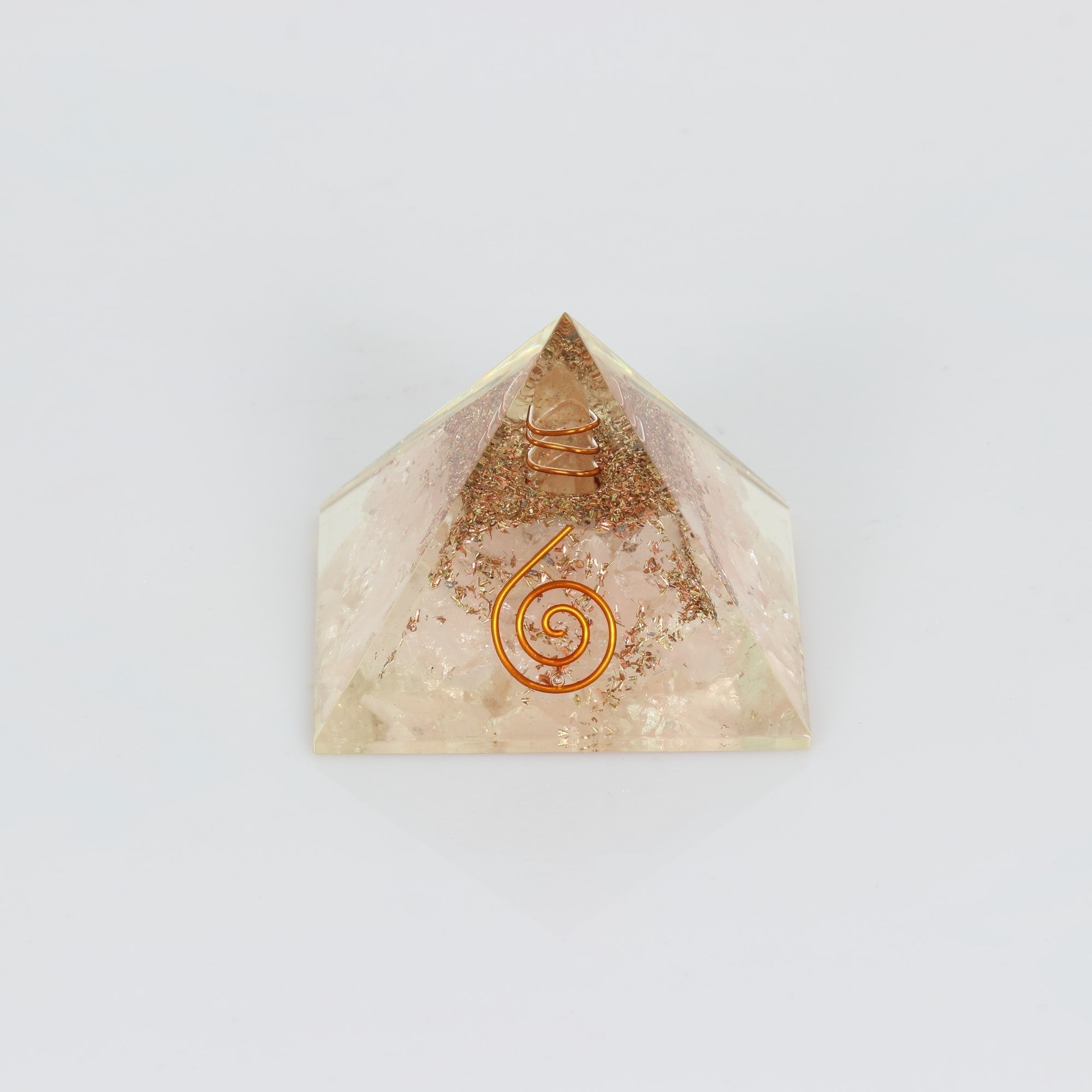 Rose Quartz-Orgonite Pyramid, 2" Inch, 10 Pieces in a Pack