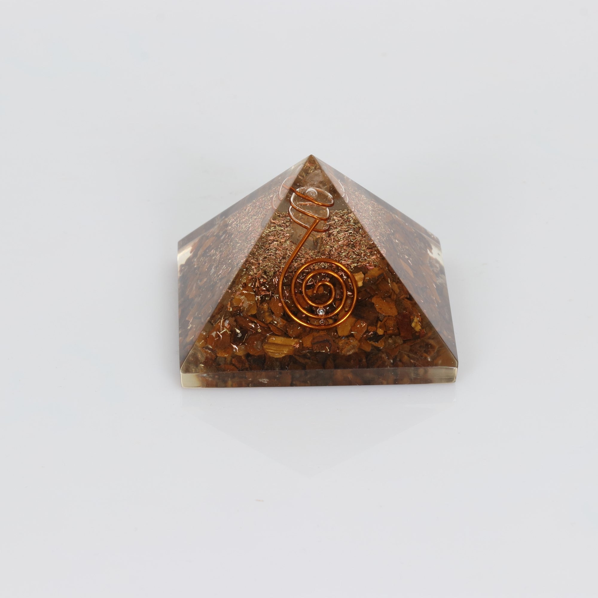 Tiger Eye-Orgonite Pyramid, 2" Inch, 10 Pieces in a Pack