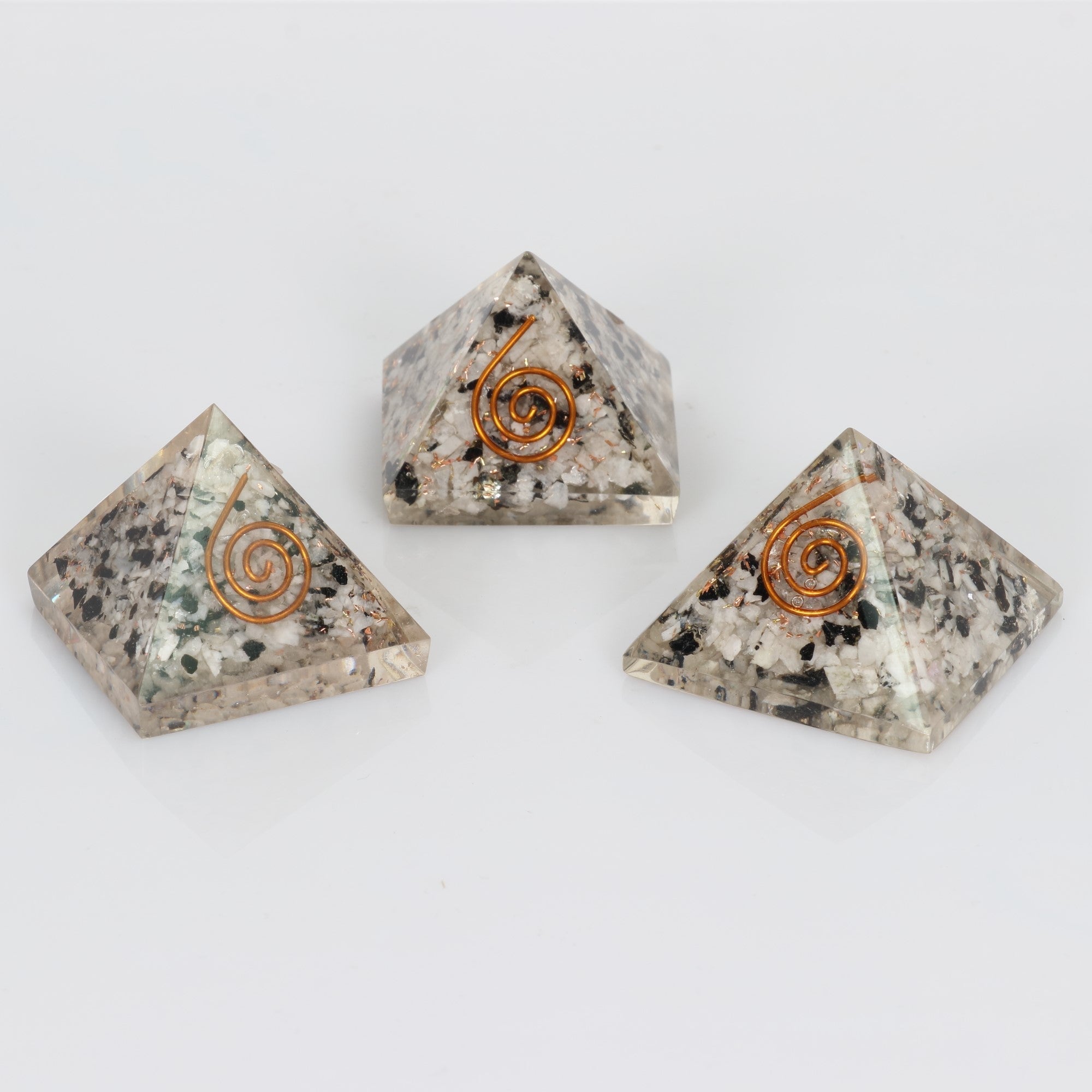 Rainbow Moonstone-Orgonite Pyramid, 1.35" Inch, 10 Pieces in a Pack