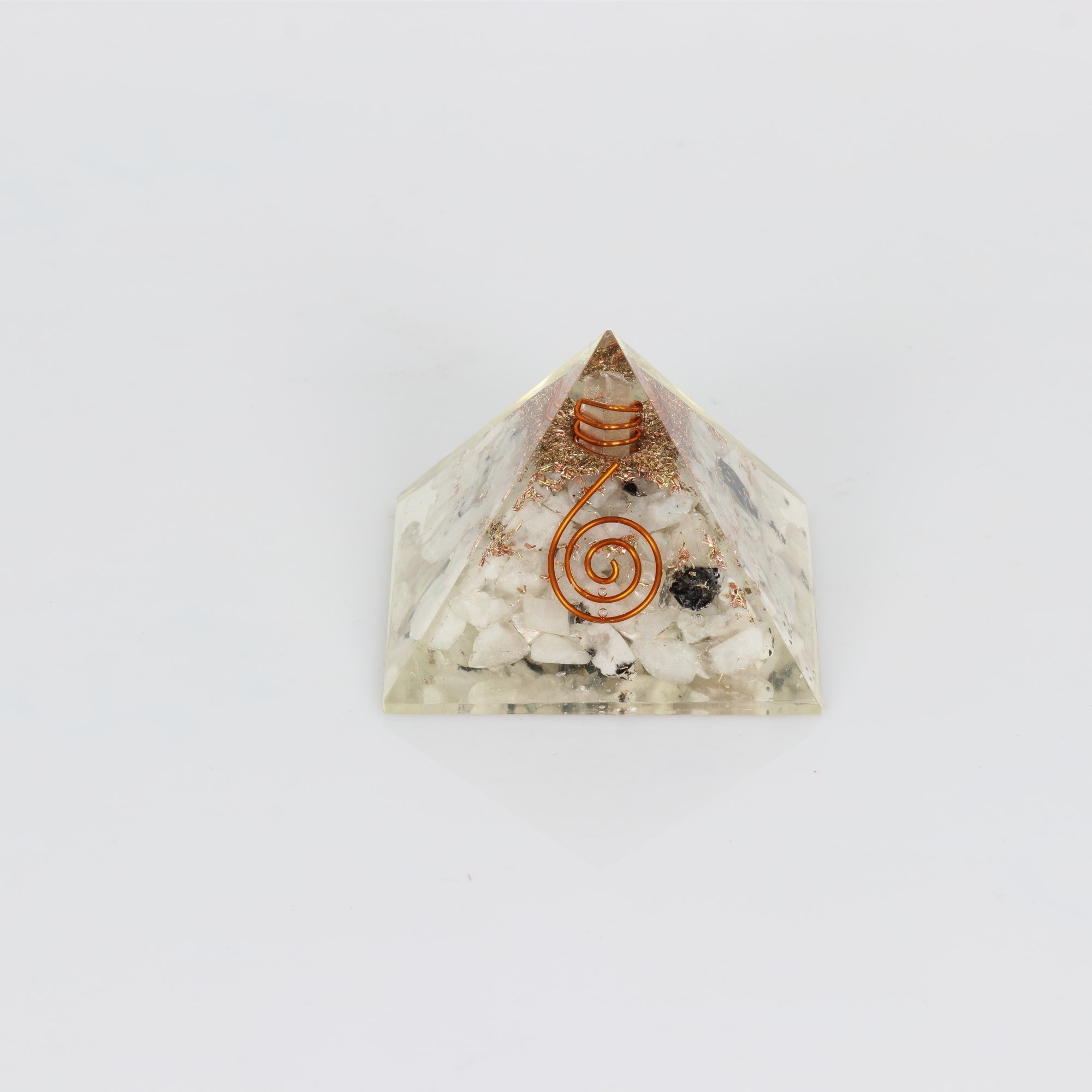 Rainbow Moonstone-Orgonite Pyramid, 2" Inch, 10 Pieces in a Pack