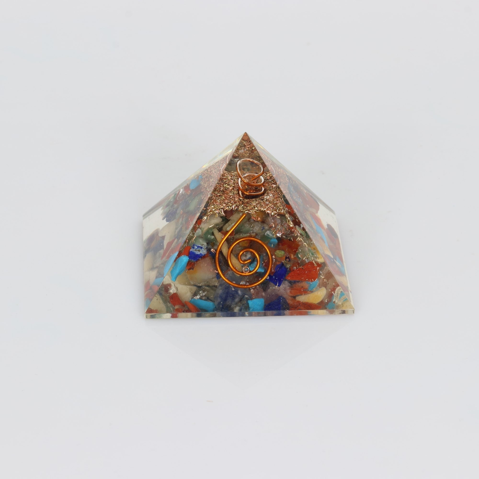 Chakra Stones-Orgonite Pyramid, 2" Inch, 10 Pieces in a Pack