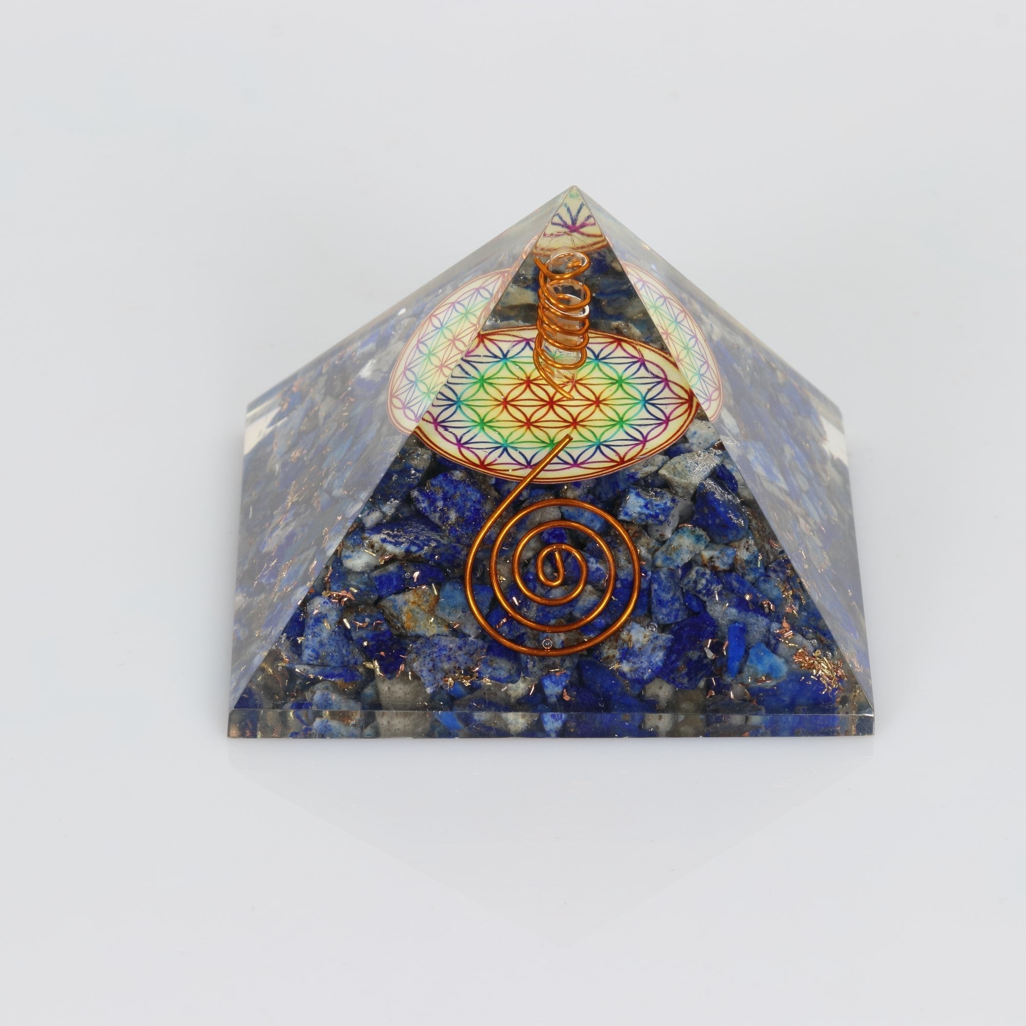 Lapis-Orgonite Pyramid, 3.5" Inch, 5 Pieces in a Pack