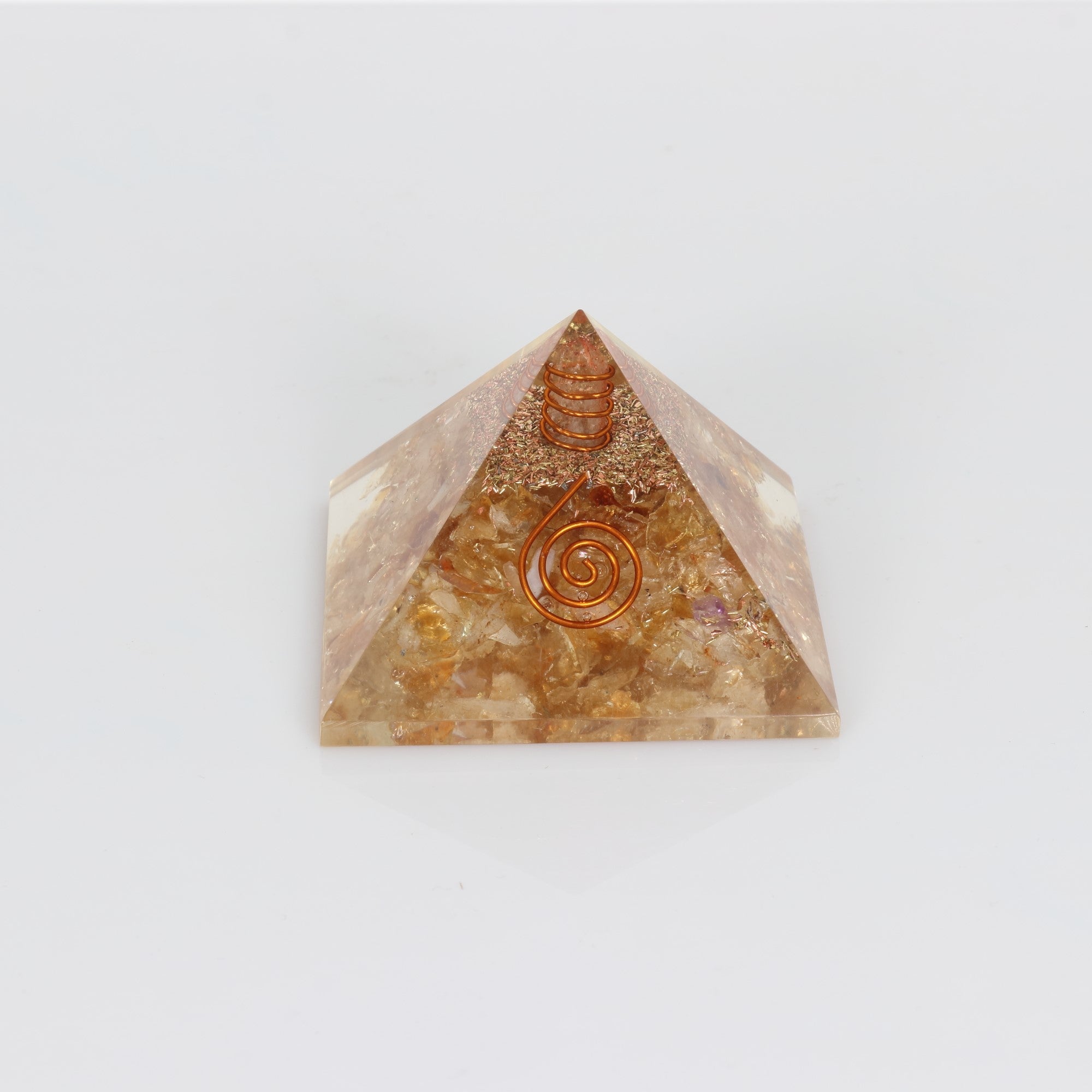 Citrine-Orgonite Pyramid, 2" Inch, 10 Pieces in a Pack