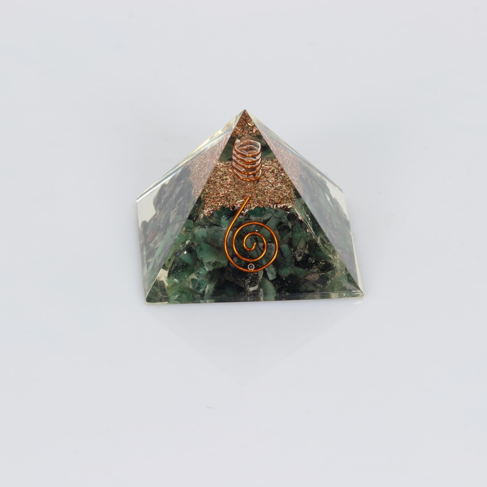 Emerald-Orgonite Pyramid, 2" Inch, 10 Pieces in a Pack