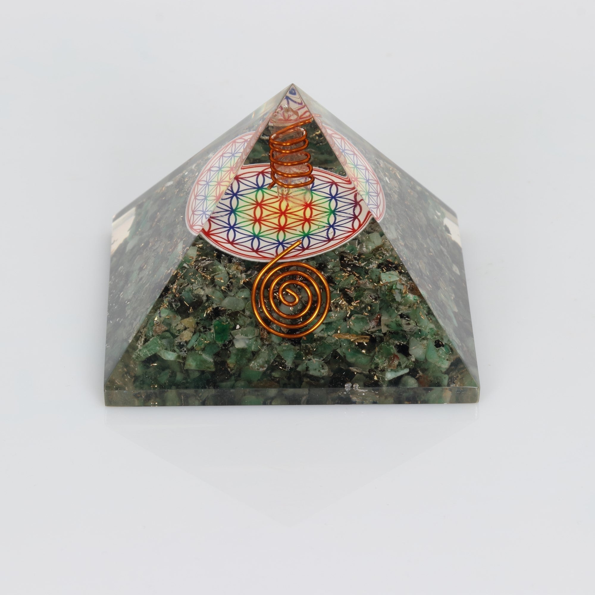 Emerald-Orgonite Pyramid, 3.5" Inch, 5 Pieces in a Pack