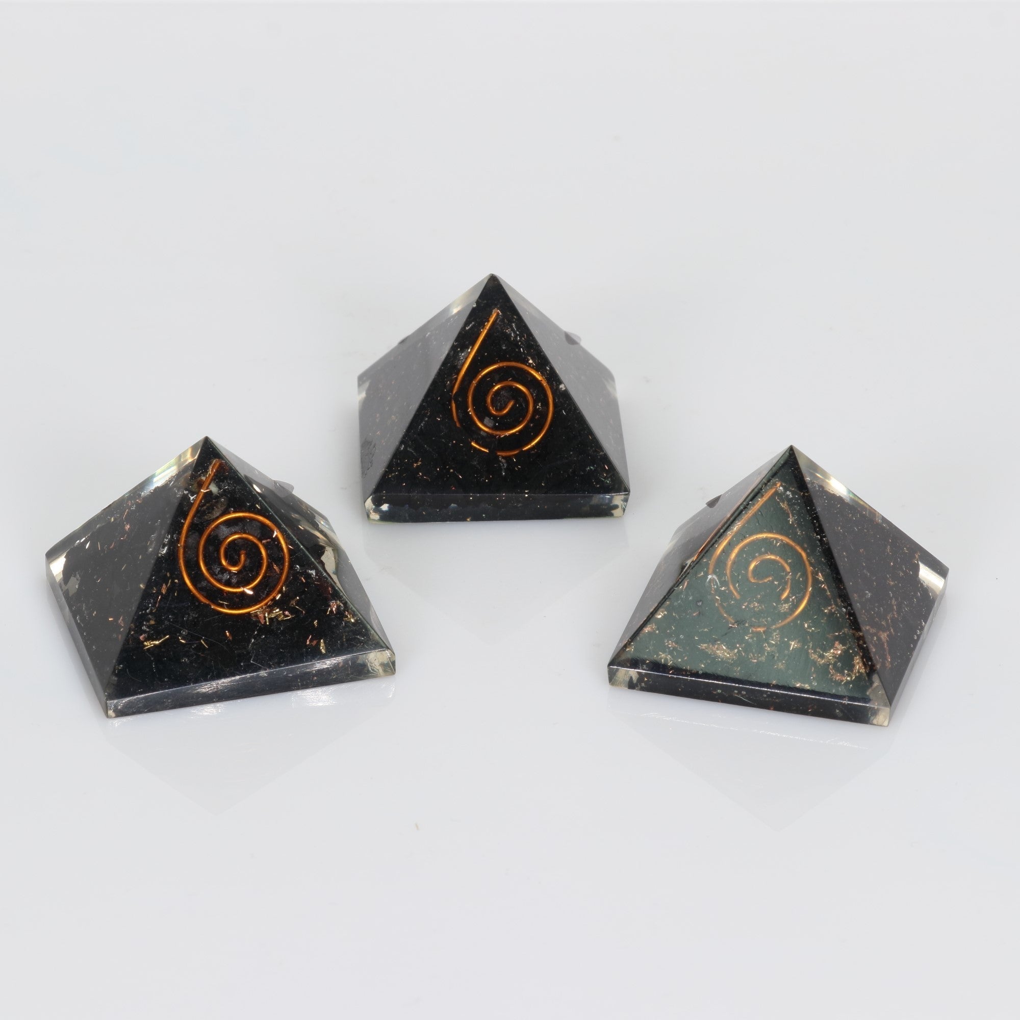 Shungite-Orgonite Pyramid, 1.35" Inch, 10 Pieces in a Pack