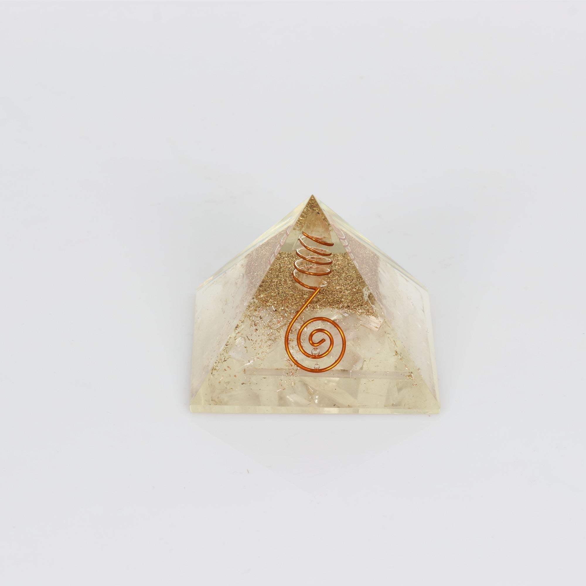 Selenite-Orgonite Pyramid, 2" Inch, 10 Pieces in a Pack