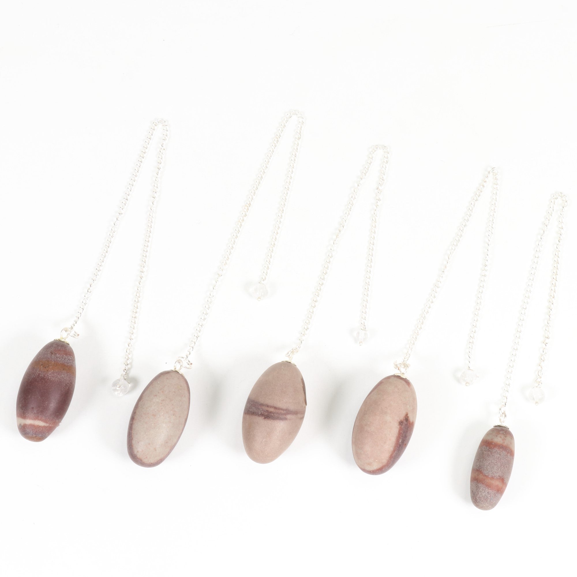 Natural  Assorted Stones  Pendulum, 9,5" x 2" Inch, 10 Pieces in a Pack, #0013