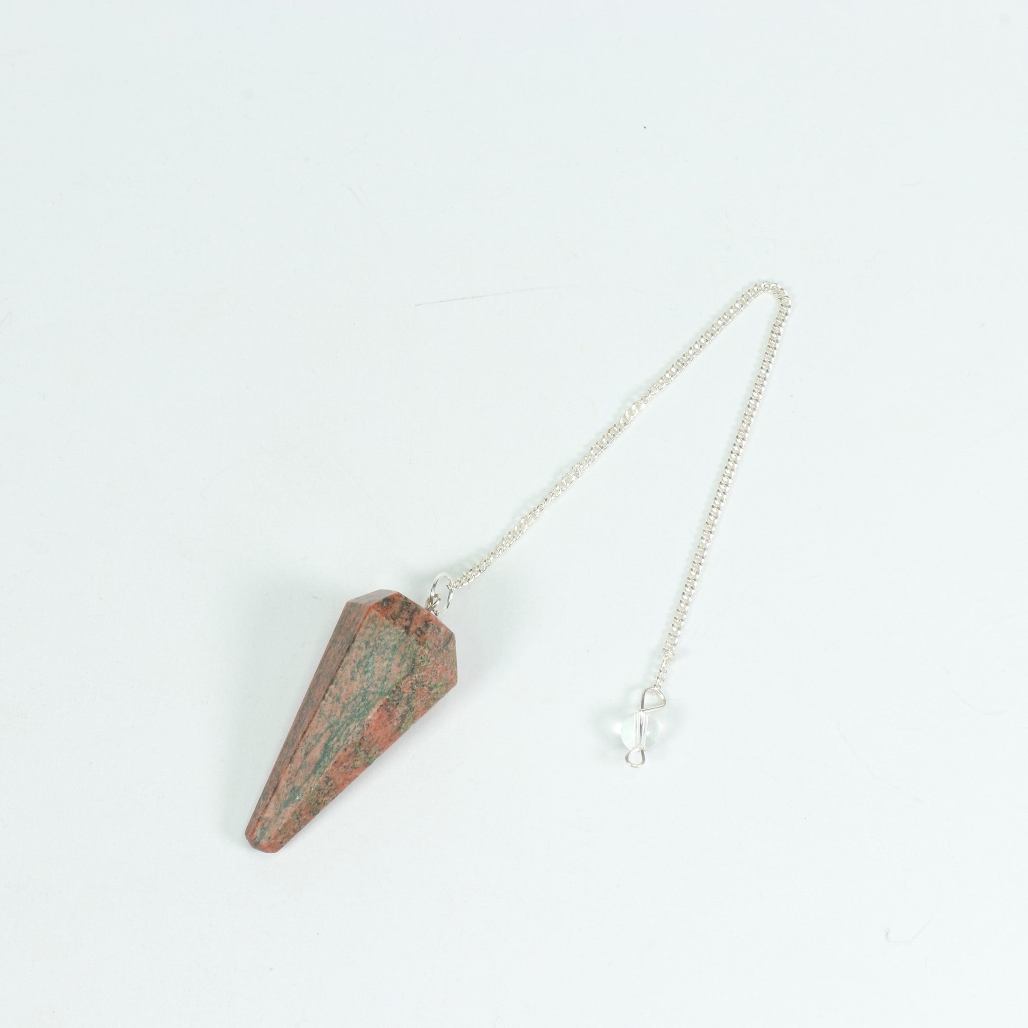 Natural Unakite Pendulum, 9,5" x 2" Inch, 10 Pieces in a Pack, #0016