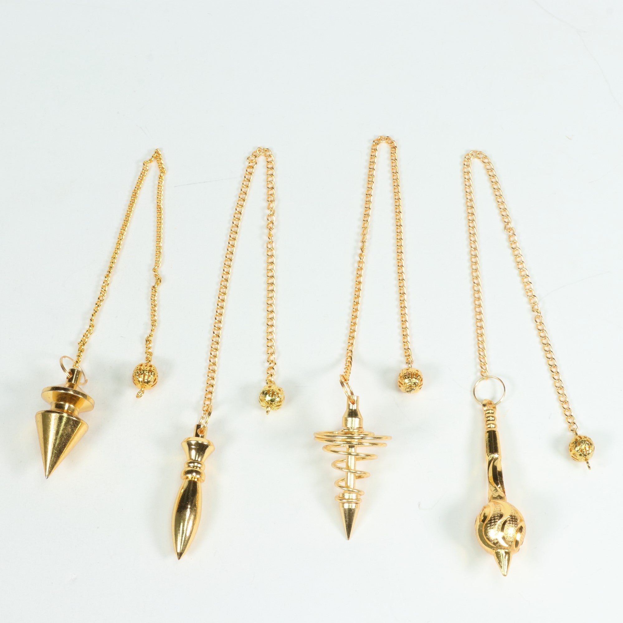 Metal Shaped Pendulum, 9" x 1,5" Inch, Gold Color, 10 Pieces in a Pack, #0002