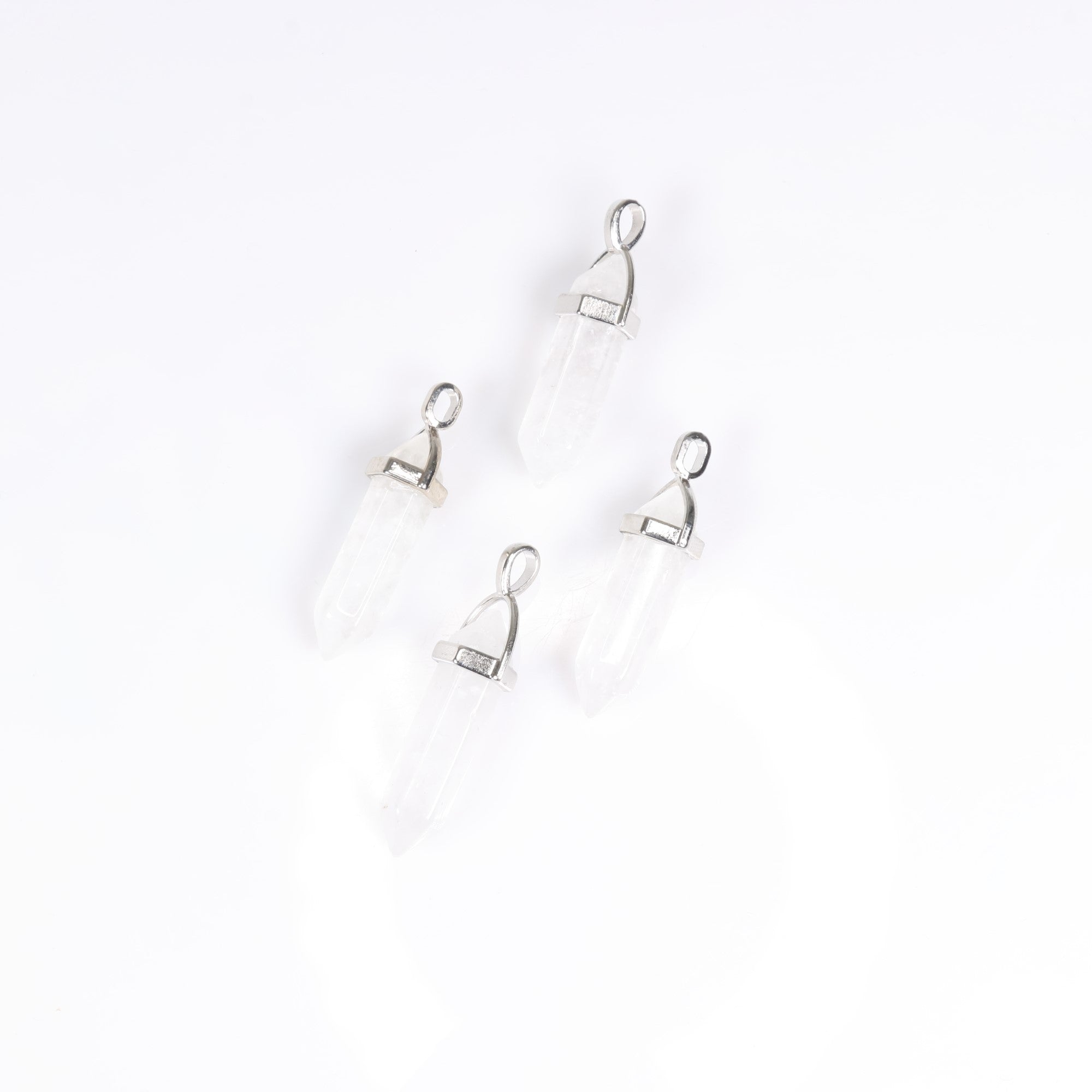 Clear Quartz Point Shape Pendants, 0.30" x 1.5" Inch, 5 Pieces in a Pack, #023