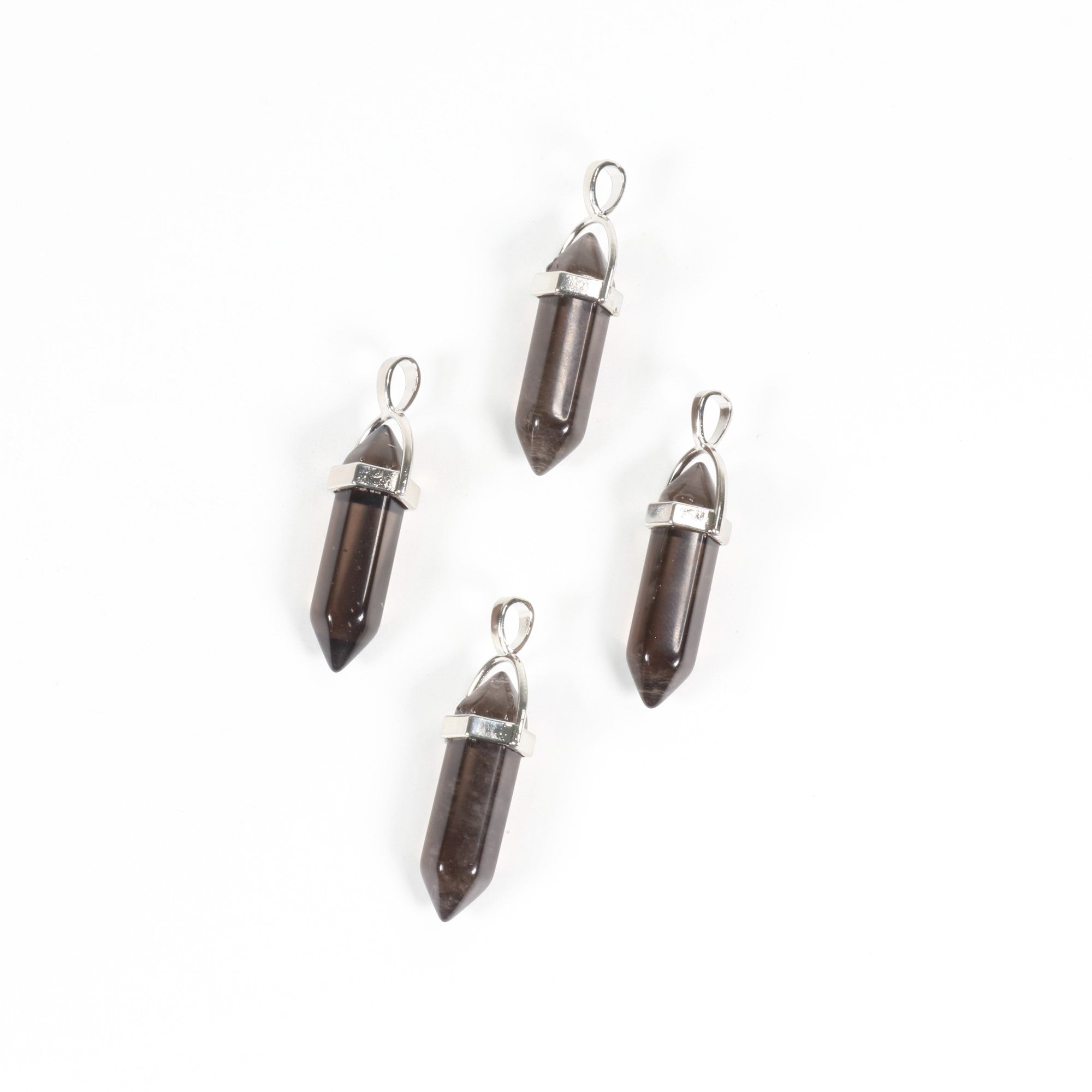 Smoky Quartz Point Shape Pendants, 0.30" x 1.5" Inch, 5 Pieces in a Pack, #078