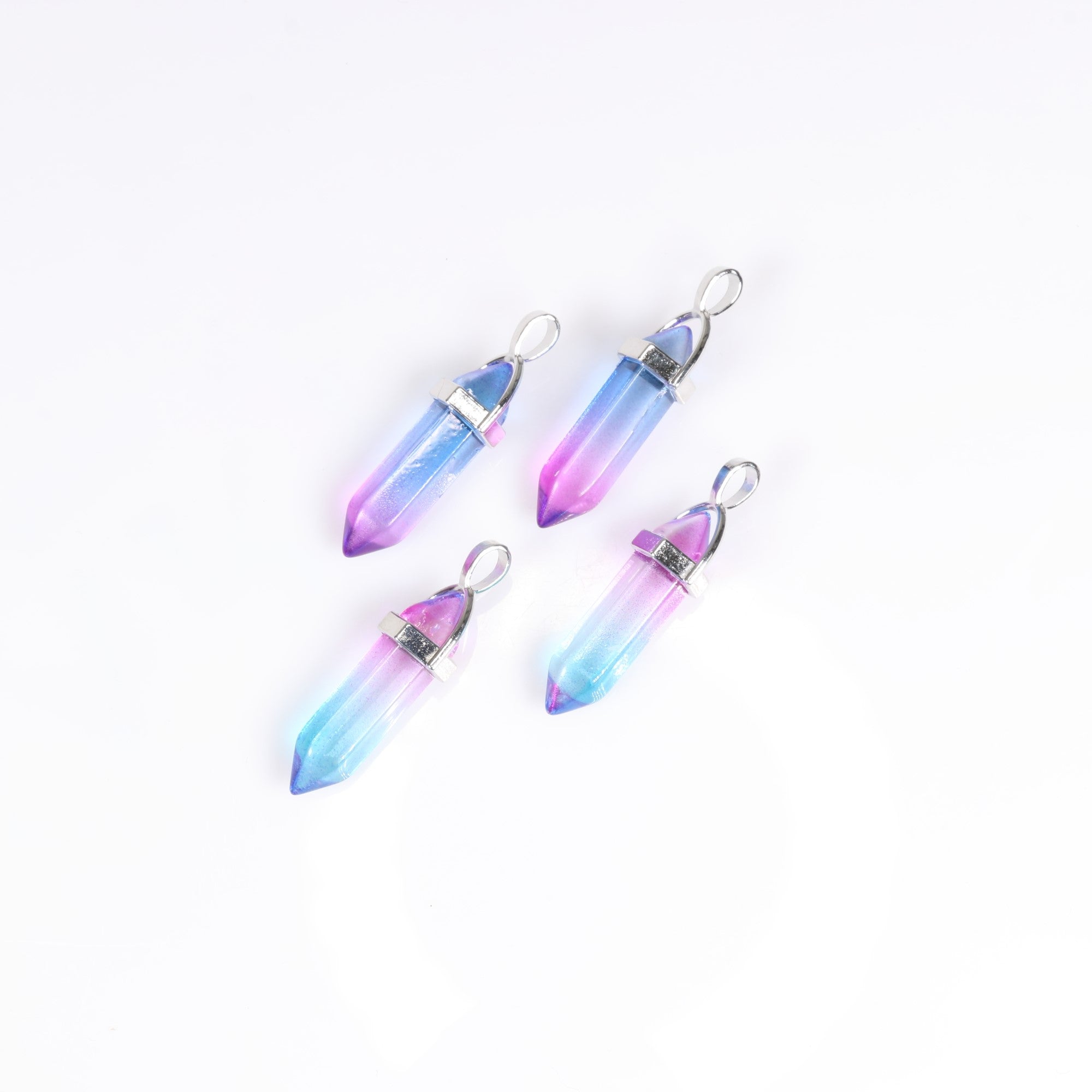 Aura Quartz Point Shape Pendants, 0.30" x 1.5" Inch, 5 Pieces in a Pack, #007