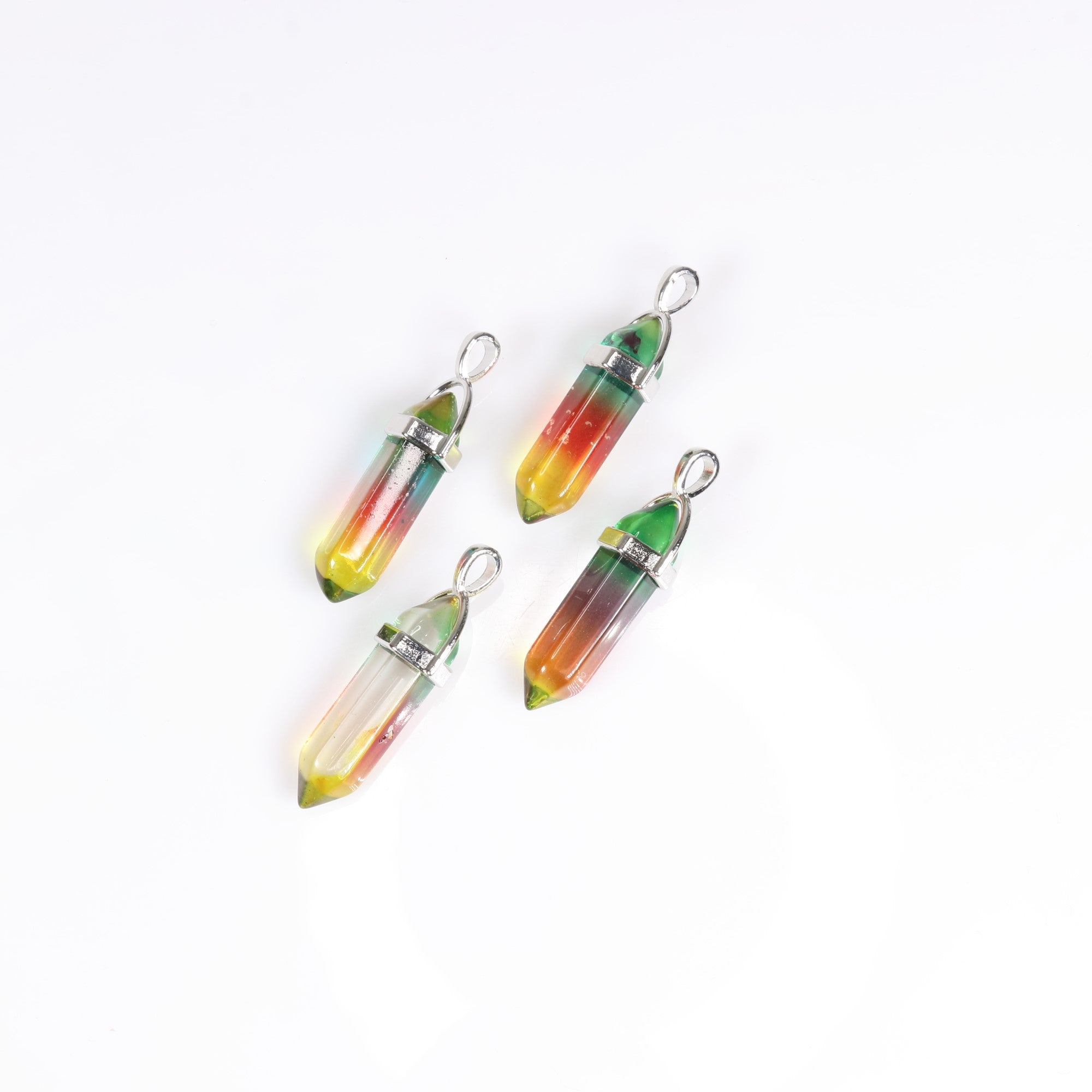 Aura Quartz Point Shape Pendants, 0.30" x 1.5" Inch, 5 Pieces in a Pack, #009