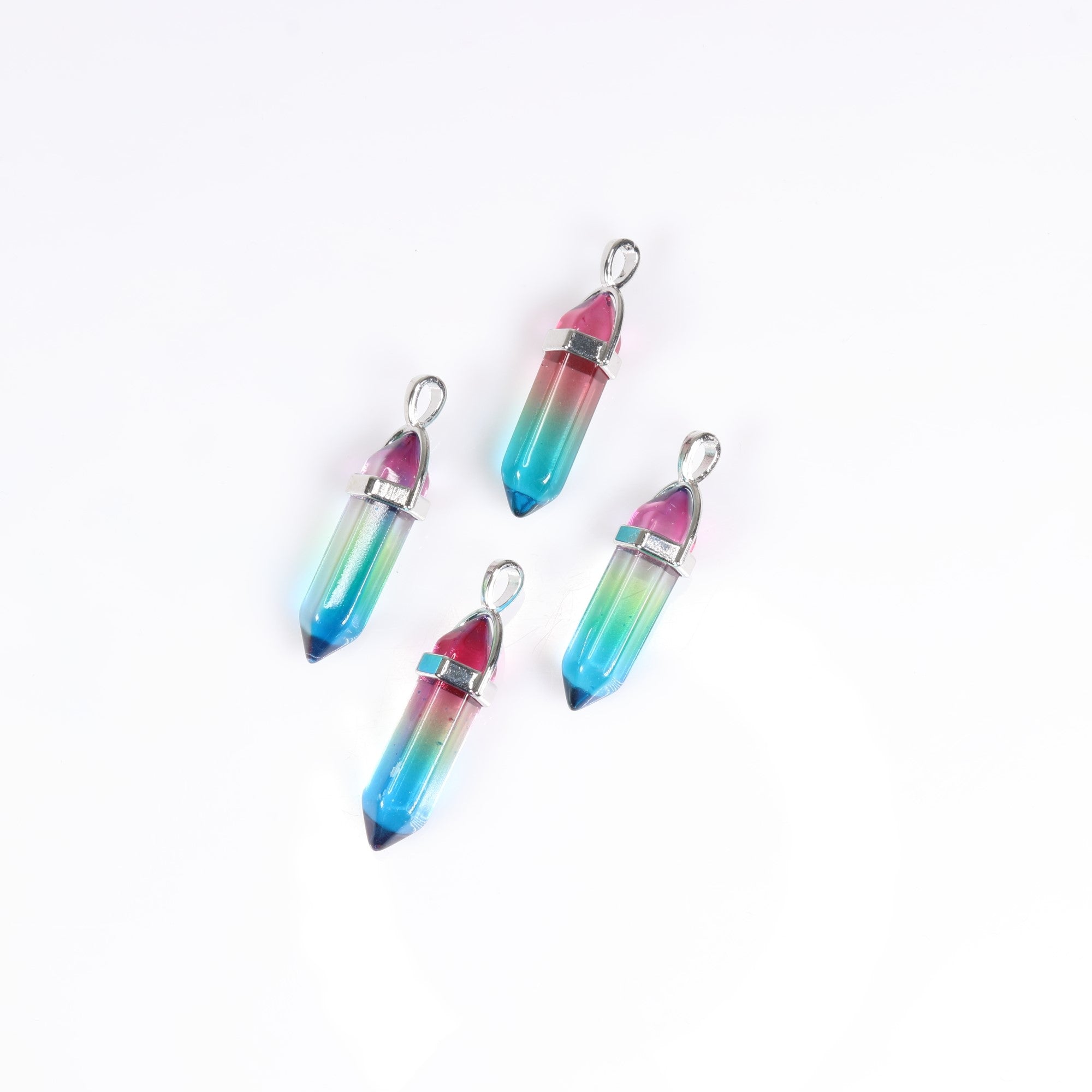 Aura Quartz Point Shape Pendants, 0.30" x 1.5" Inch, 5 Pieces in a Pack, #025