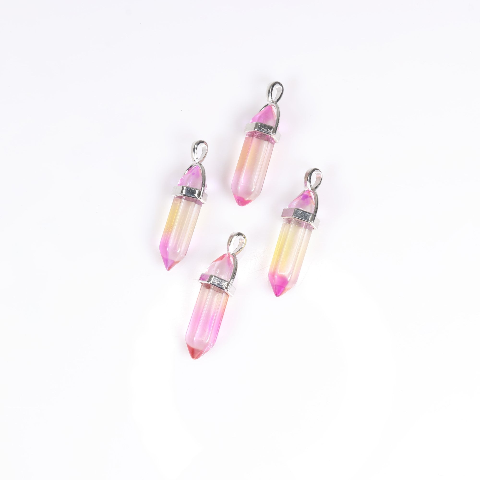 Aura Quartz Point Shape Pendants, 0.30" x 1.5" Inch, 5 Pieces in a Pack, #027