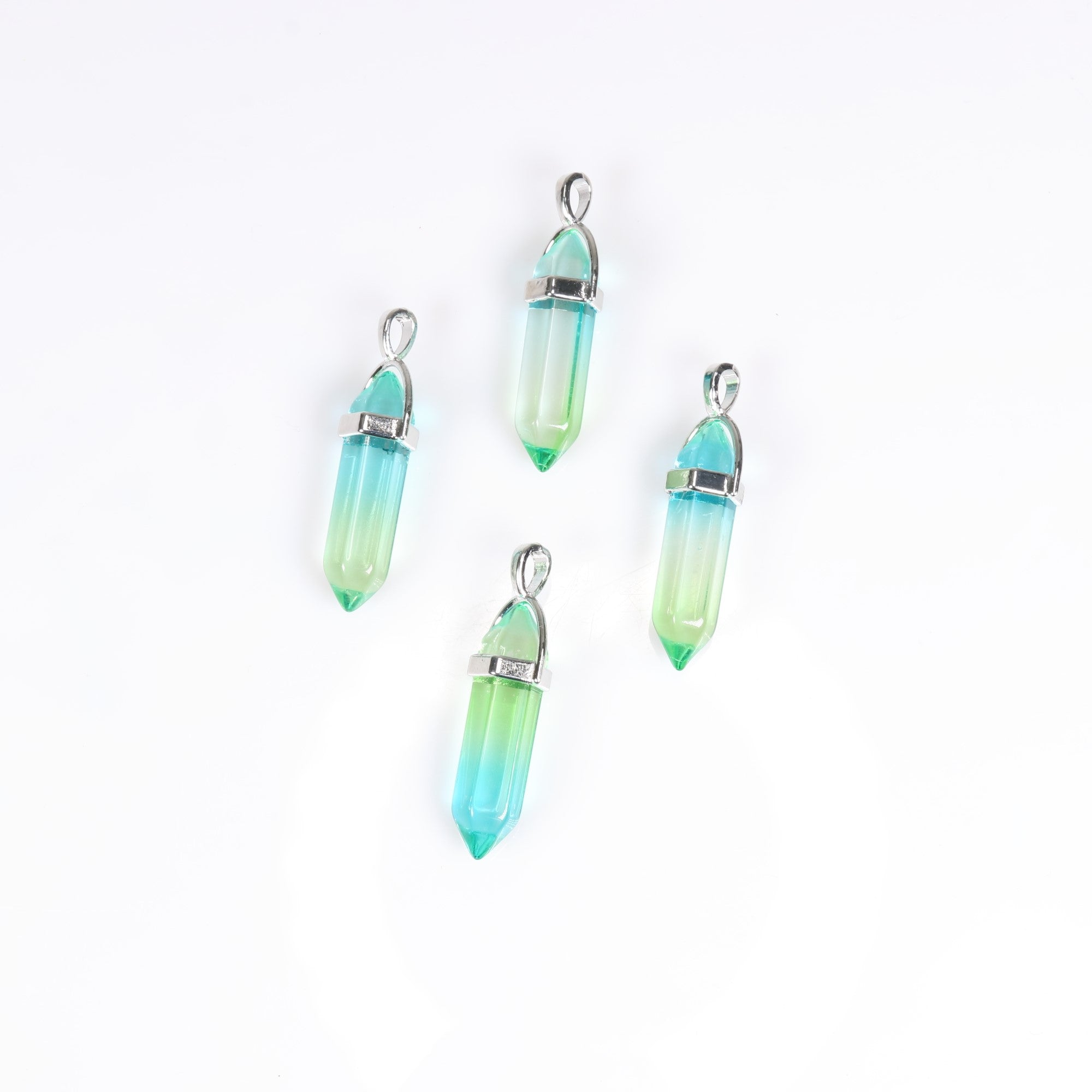 Aura Quartz Point Shape Pendants, 0.30" x 1.5" Inch, 5 Pieces in a Pack, #034