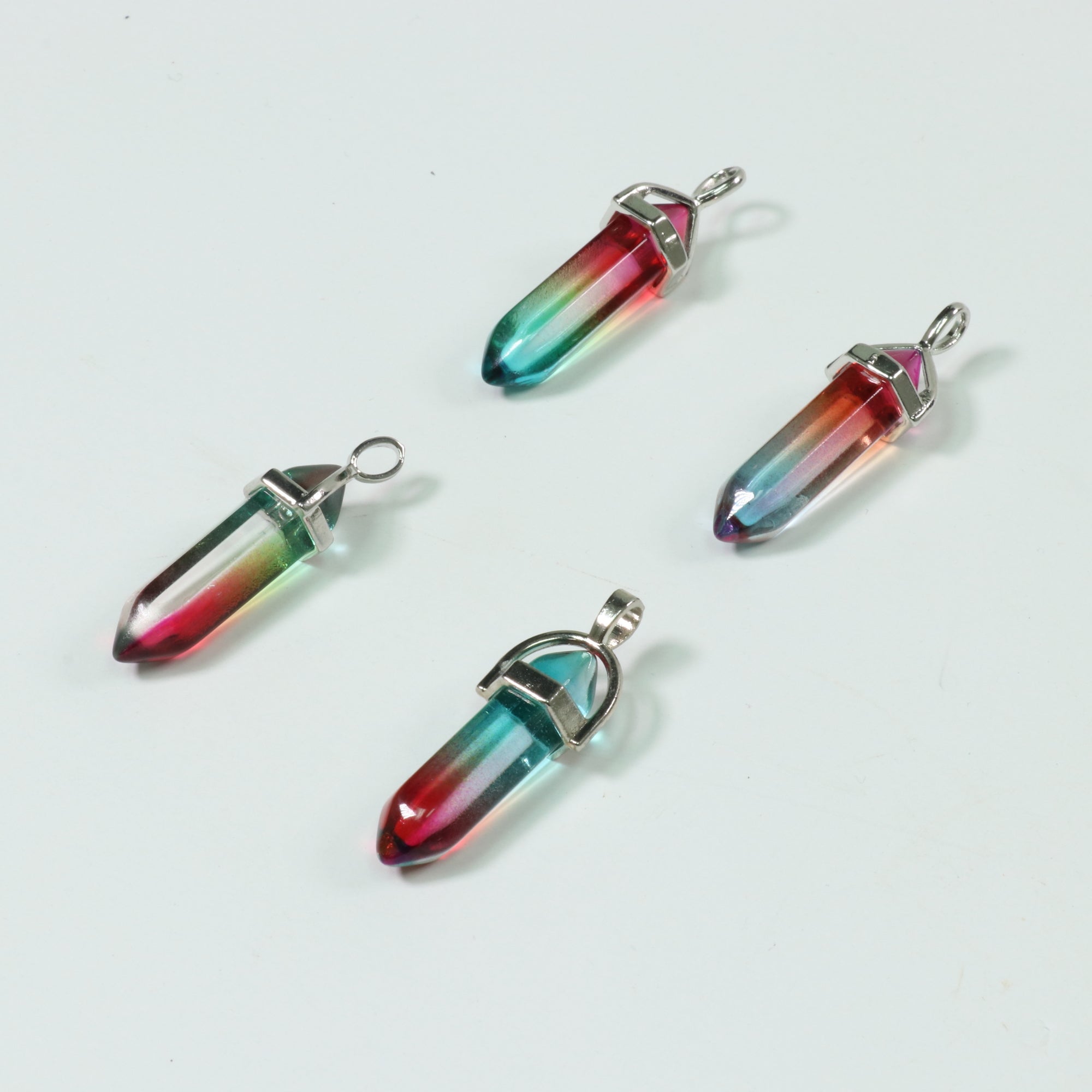 Aura Quartz Point Shape Pendants, 0.30" x 1.5" Inch, 5 Pieces in a Pack, #091