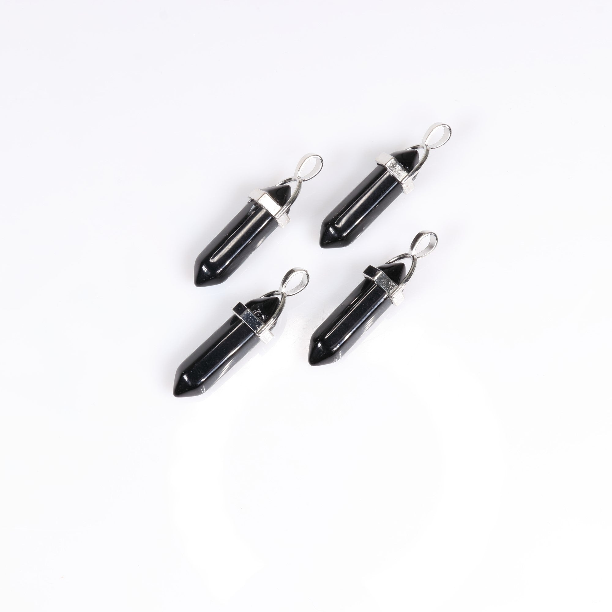 Obsidian Point Shape Pendants, 0.30" x 1.5" Inch, 5 Pieces in a Pack, #008