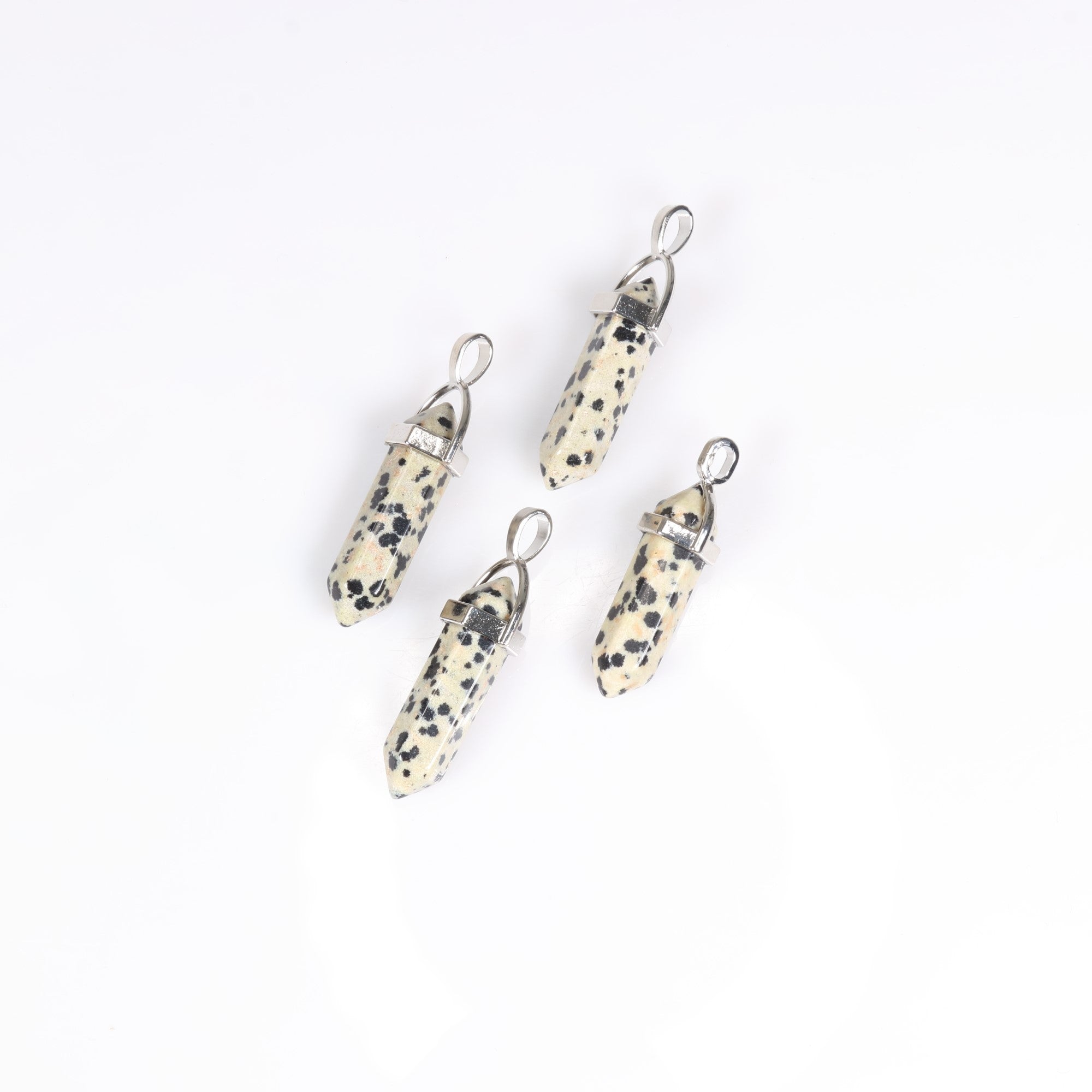 Dalmatian Jasper Point Shape Pendants, 0.30" x 1.5" Inch, 5 Pieces in a Pack, #015