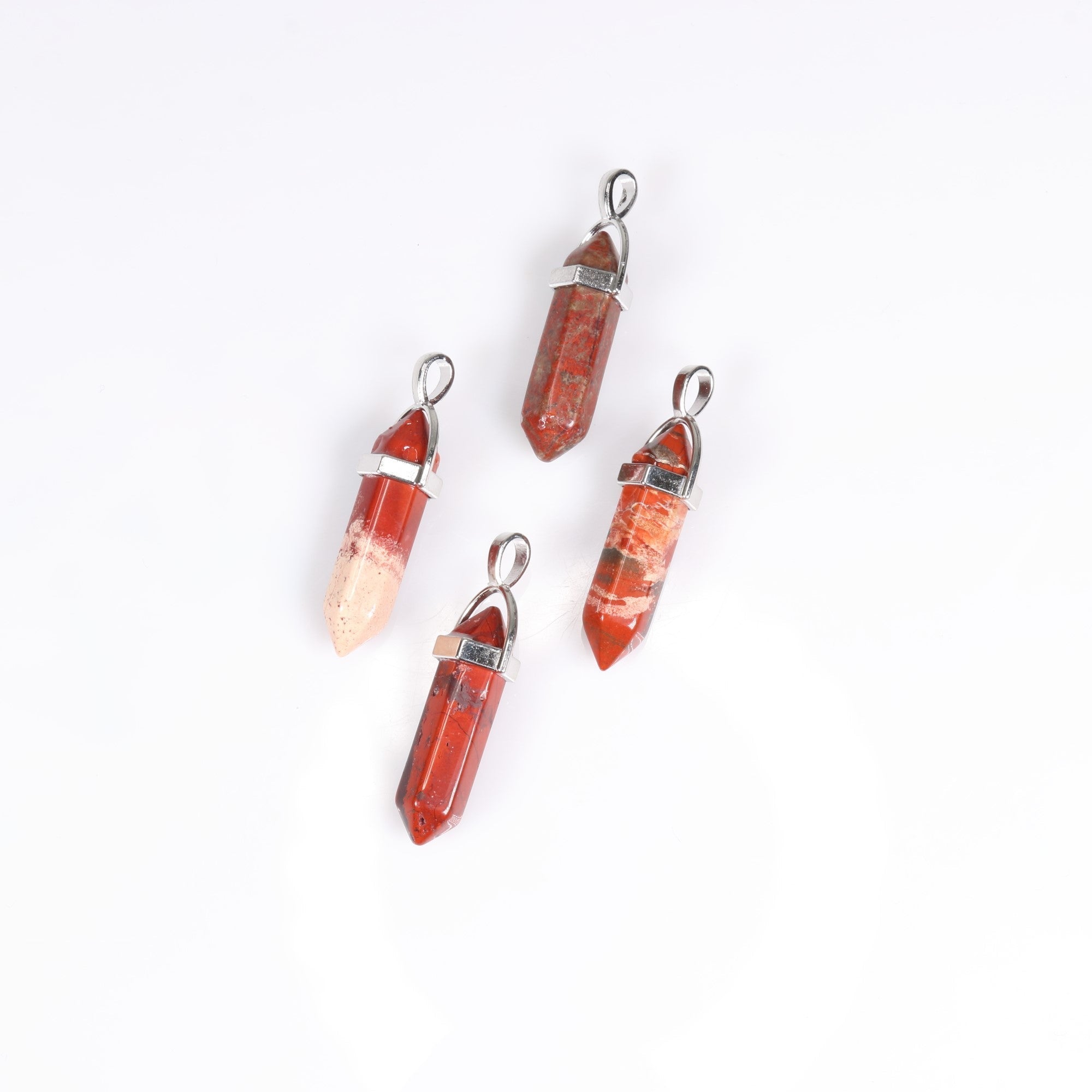 Red Jasper Point Shape Pendants, 0.30" x 1.5" Inch, 5 Pieces in a Pack, #045