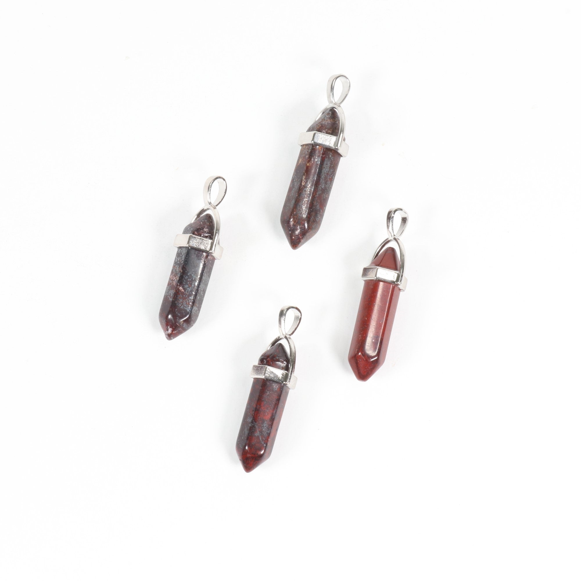 Blood Stone Point Shape Pendants, 0.30" x 1.5" Inch, 5 Pieces in a Pack, #076