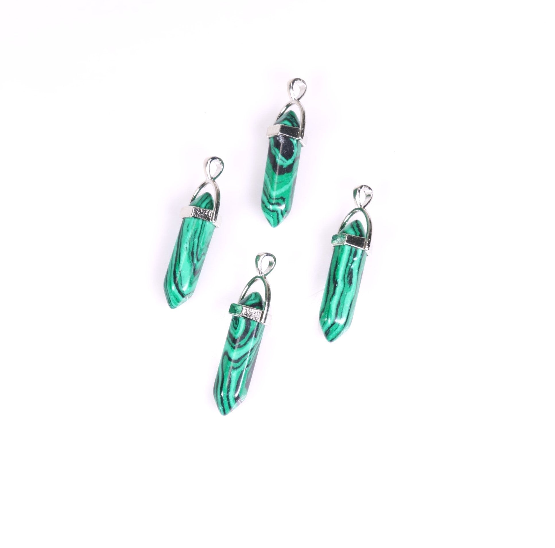 Synthetic Malachite Point Shape Pendants, 0.30" x 1.5" Inch, 5 Pieces in a Pack, #036