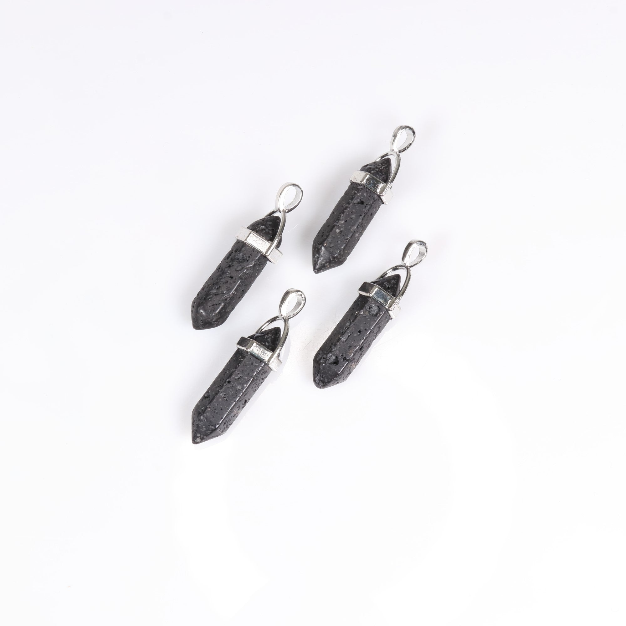 Lava Stone Point Shape Pendants, 0.30" x 1.5" Inch, 5 Pieces in a Pack, #003