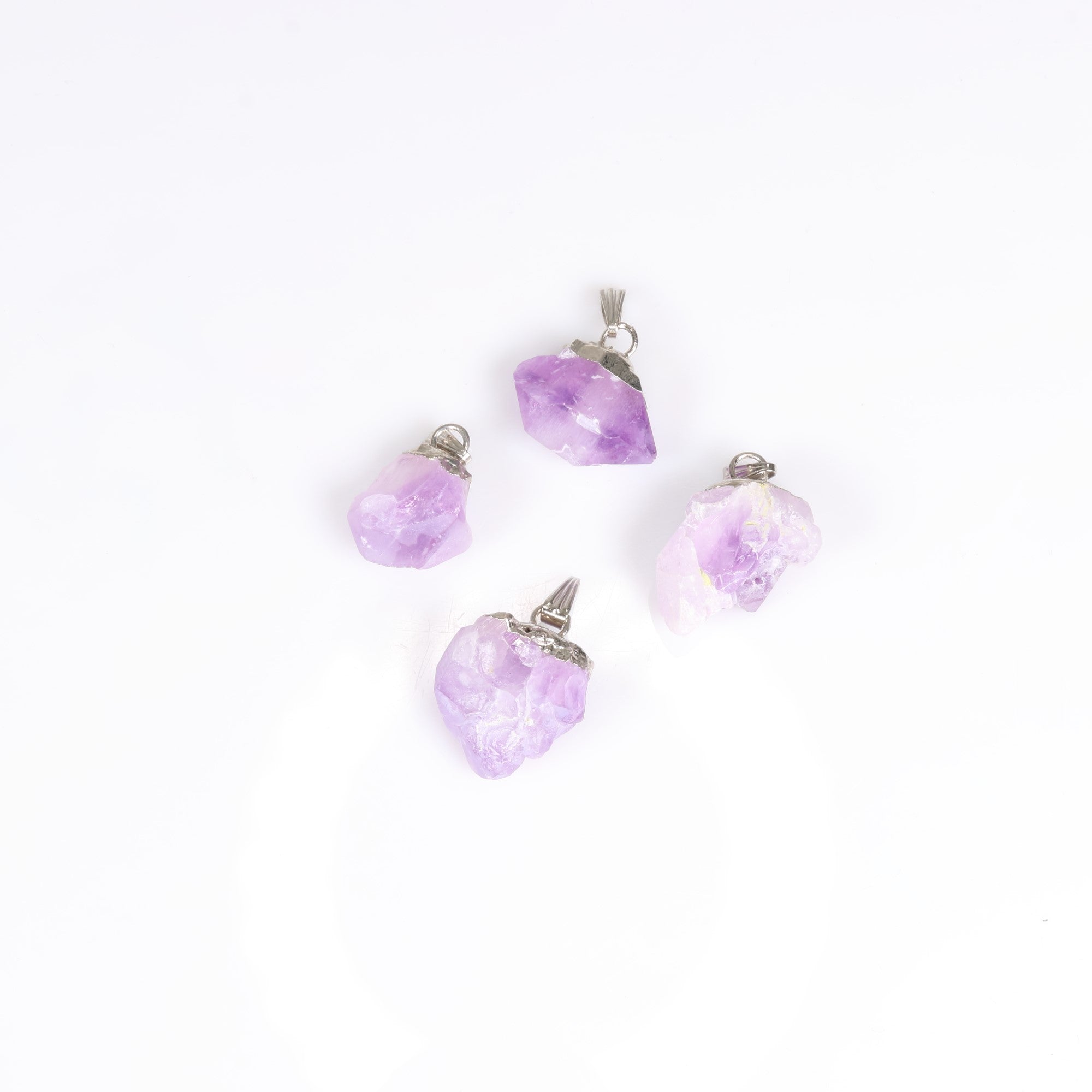 Amethyst Raw Pendants,5 Pieces in a Pack, #005