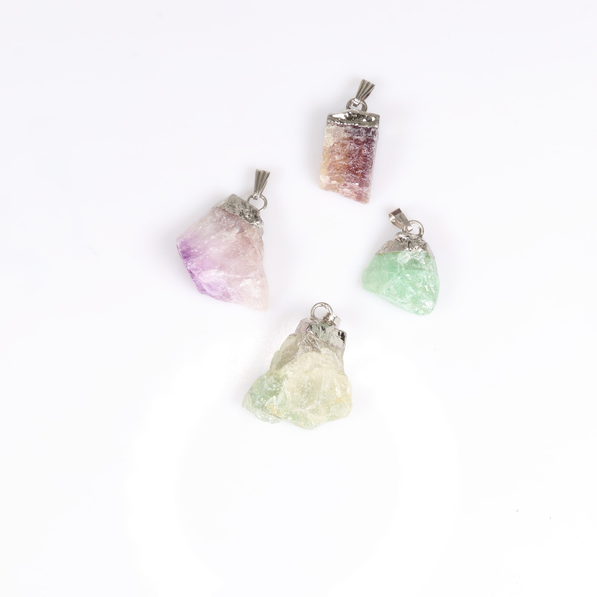 Fluorite Raw Pendants, 5 Pieces in a Pack, #010