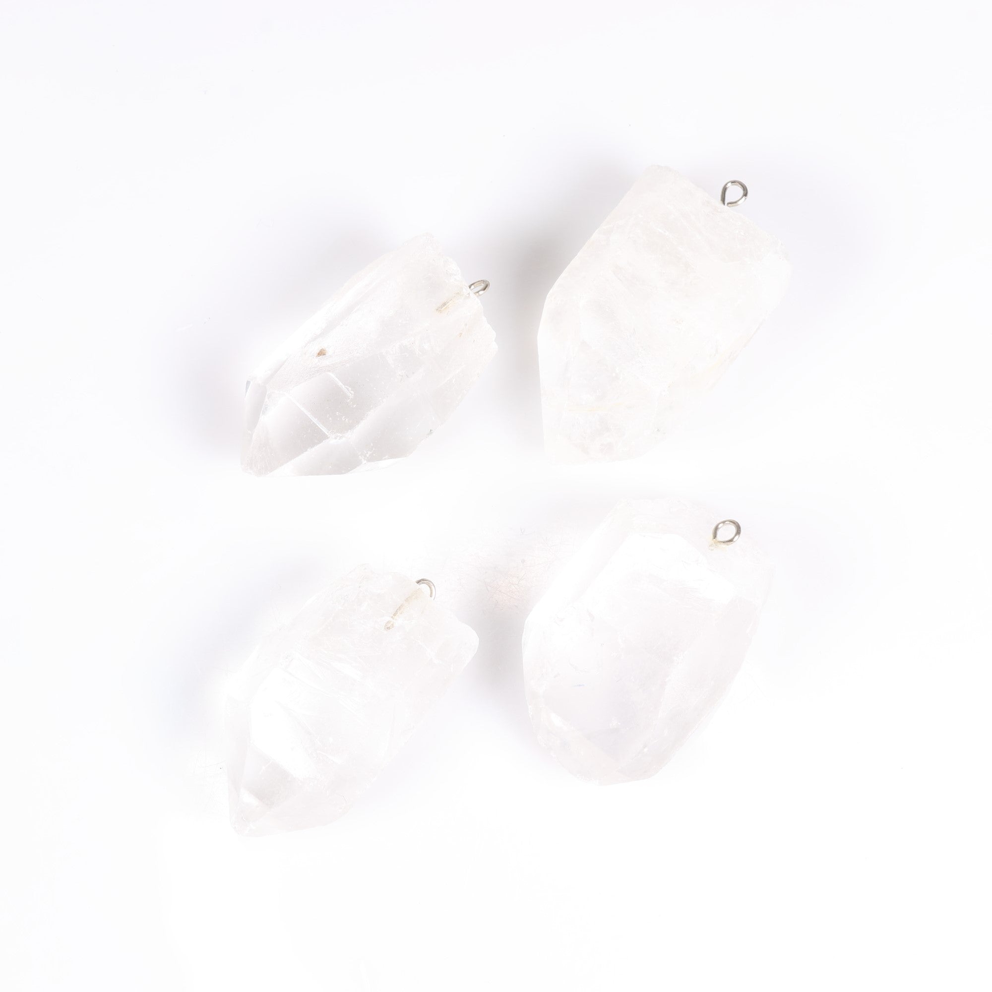 Clear Quartz Raw Pendants, 5 Pieces in a Pack, #020