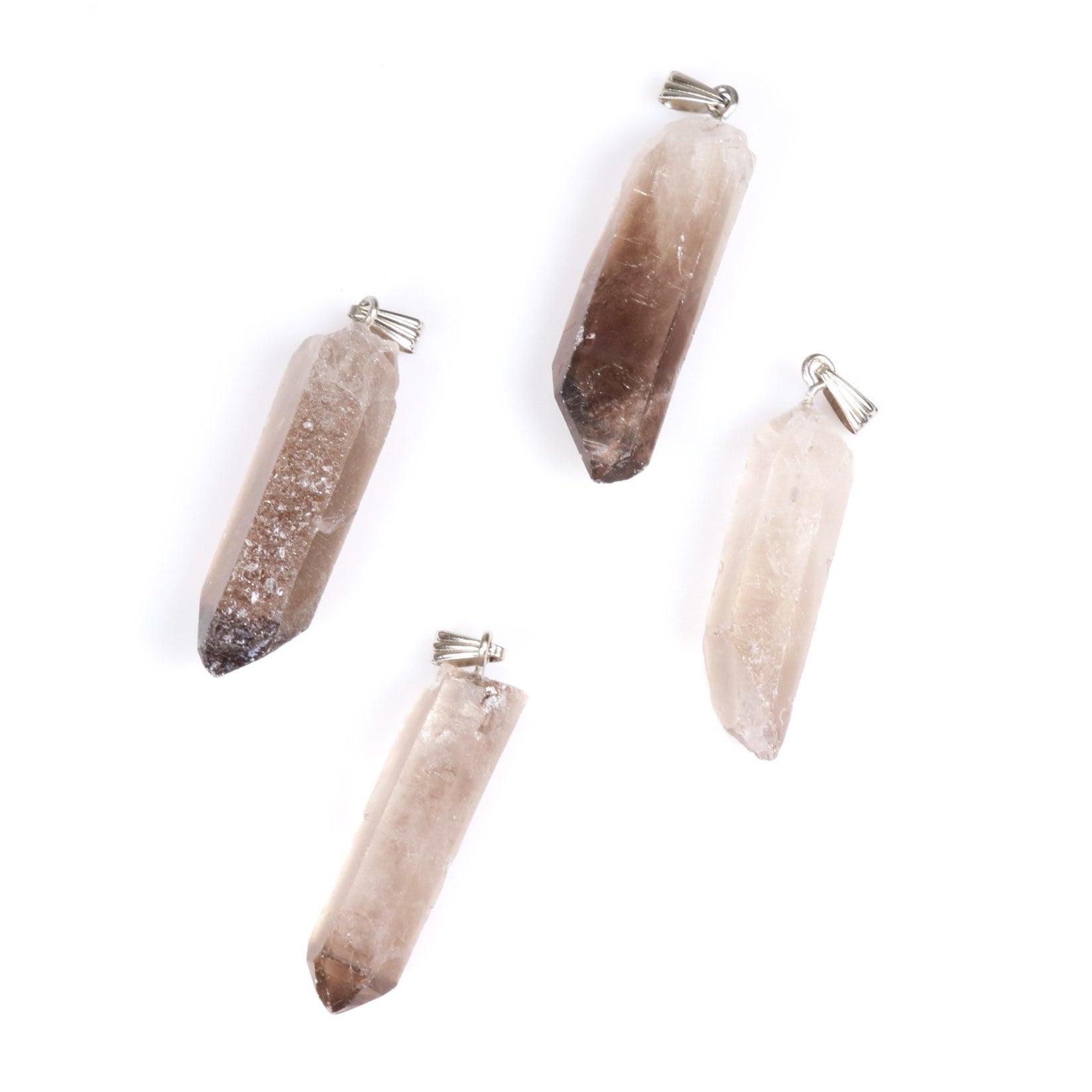 Smoky Quartz Raw Pendants, 5 Pieces in a Pack, #017