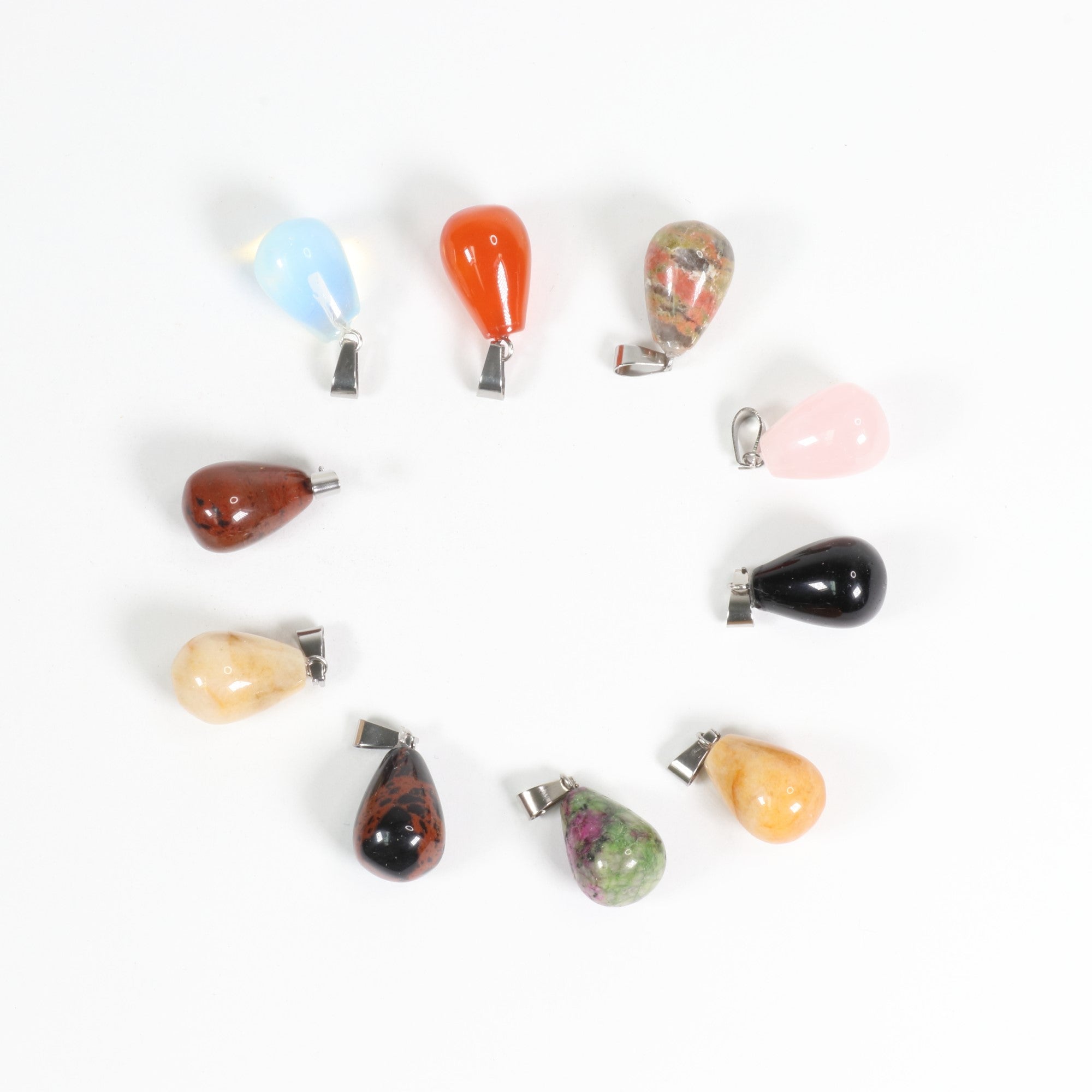 Assorted Stones Shaped Pendants, 5 Pieces in a Pack, #055