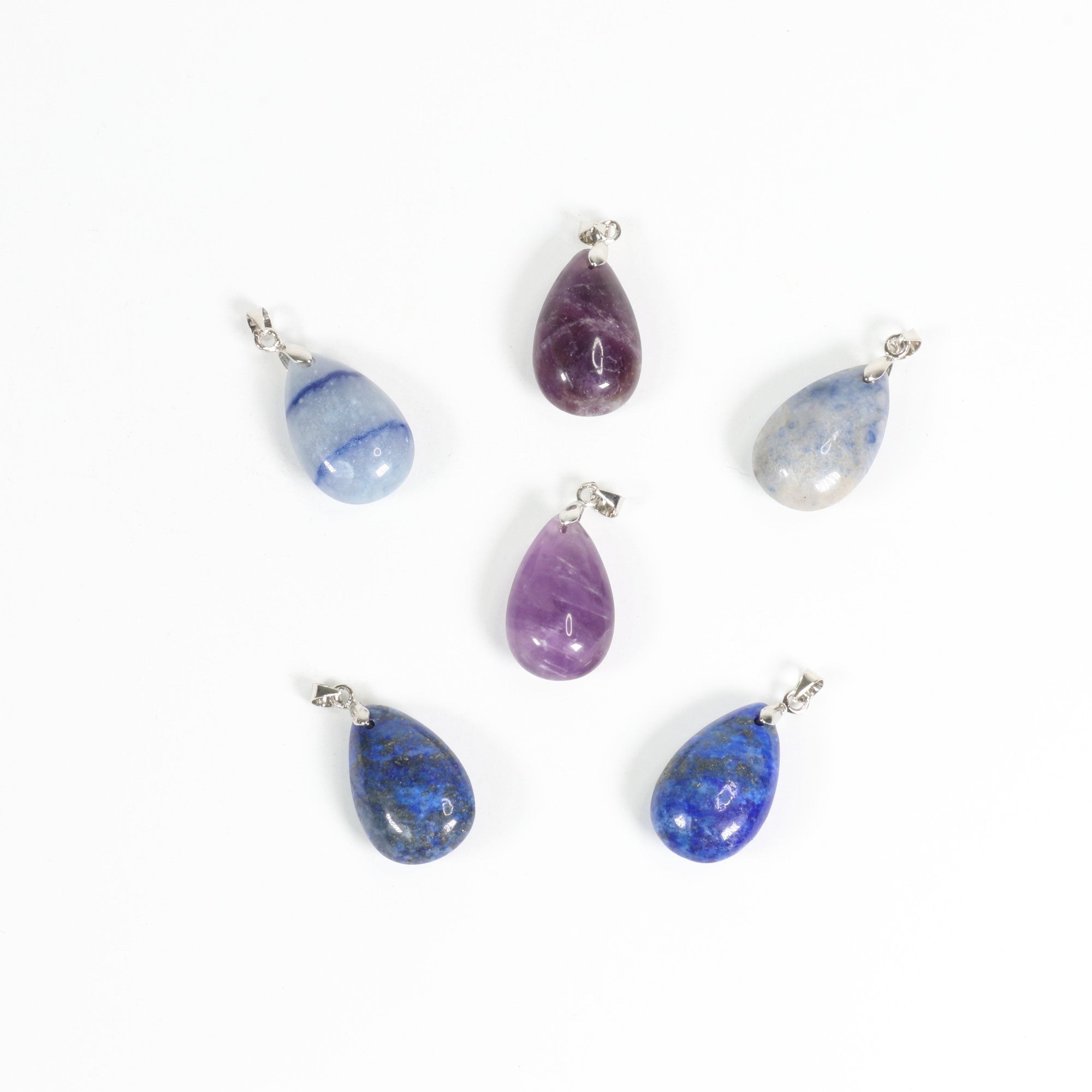 Assorted Stones Shaped Pendants 0.60" x 1.10" x 0.35" Inch, 5 Pieces in a Pack, #057