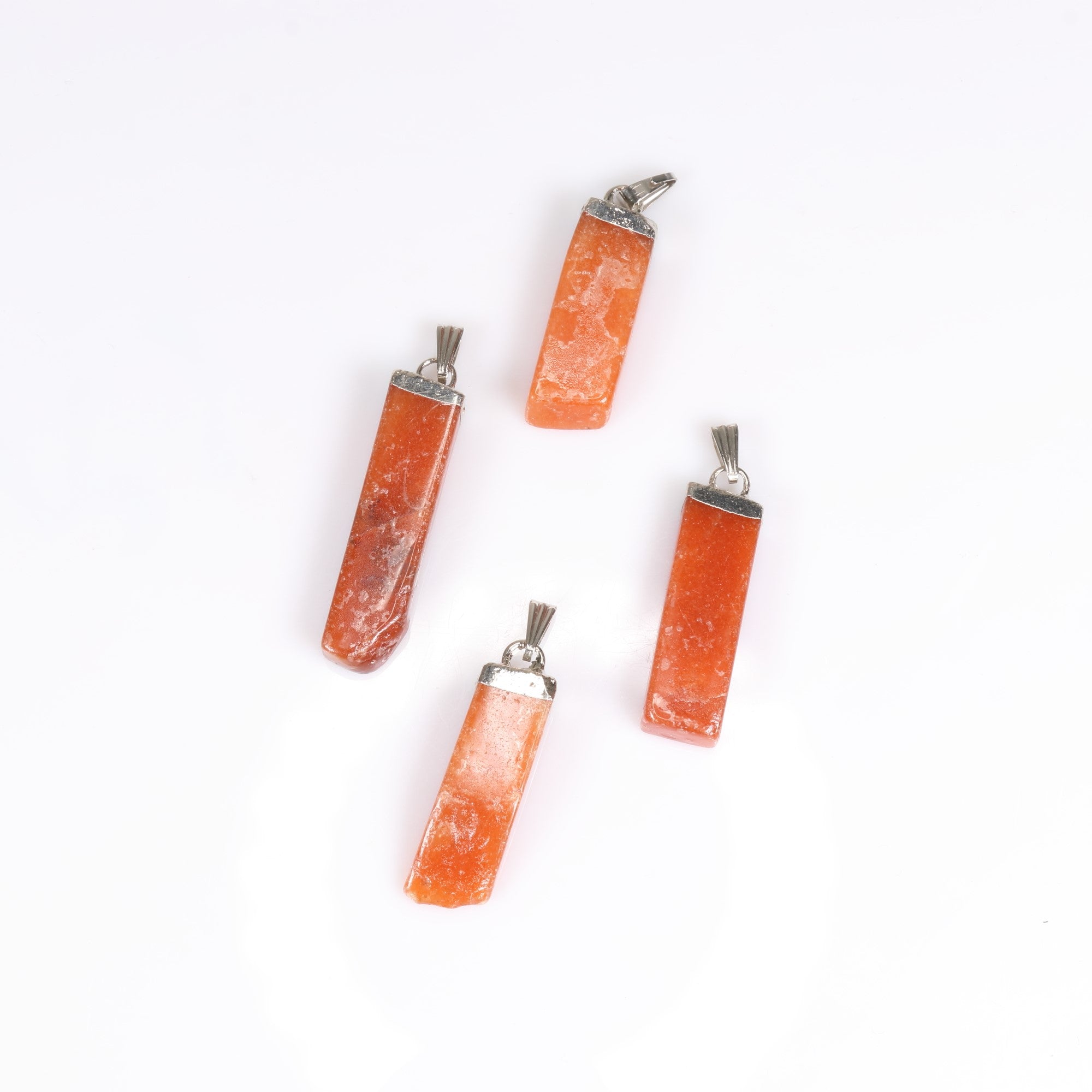 Red Aventurine Slab Stick Pendants, 0.45" x 1.80" x 0.25" Inch, 5 Pieces in a Pack, #006